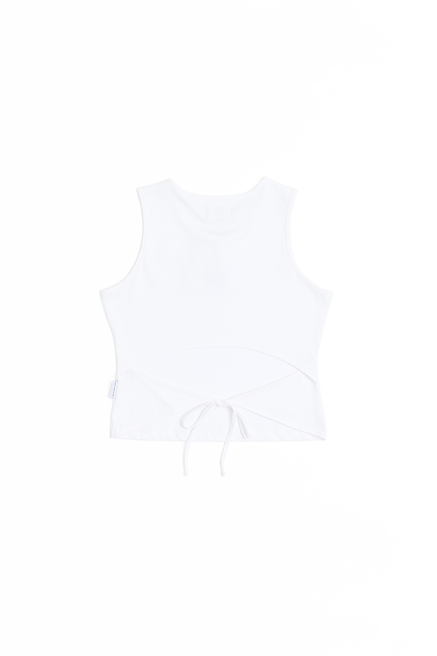 LOGO電繡 後簍空綁帶背心(女)