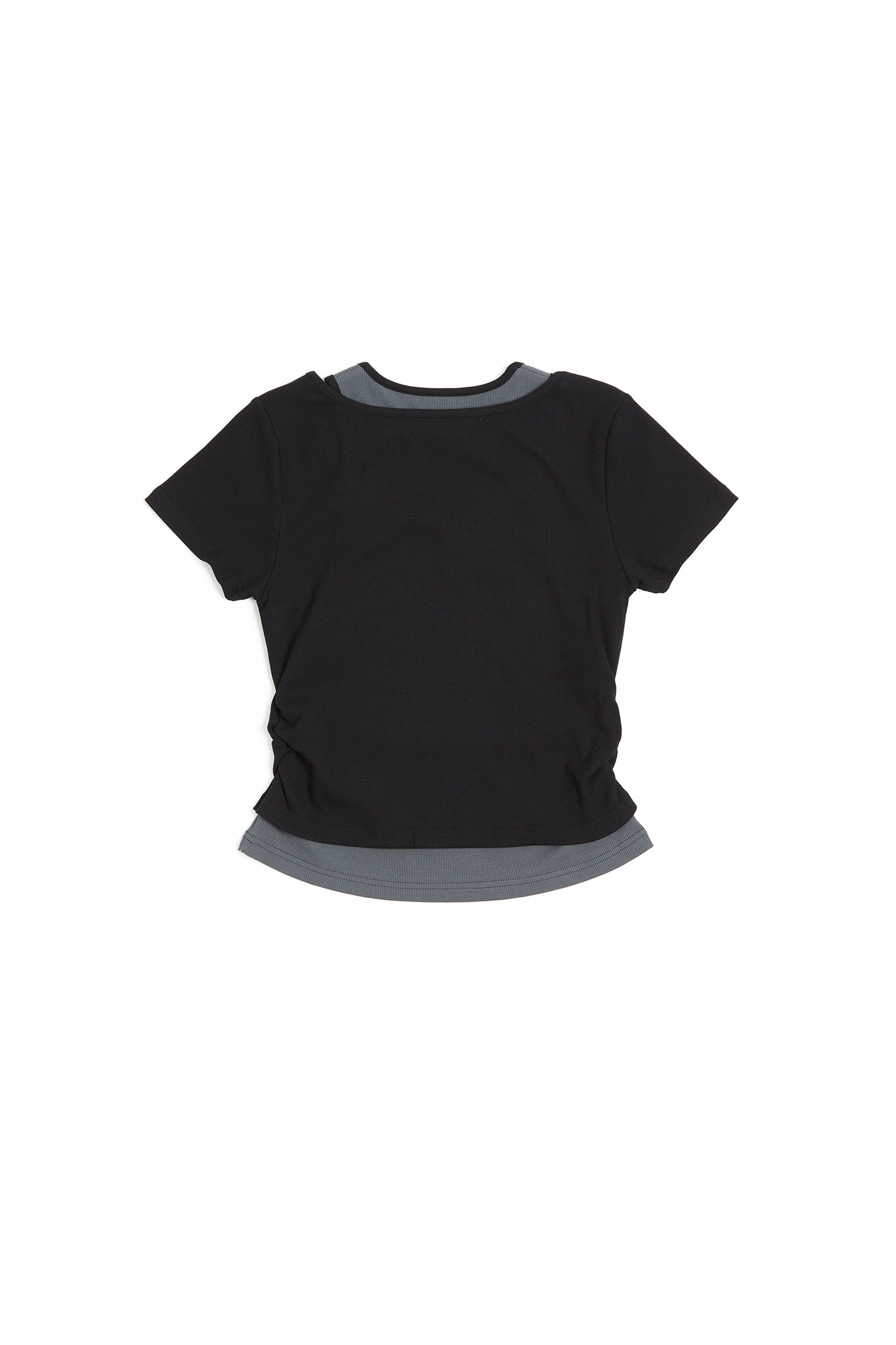 假兩件 鐵牌短袖上衣(女)