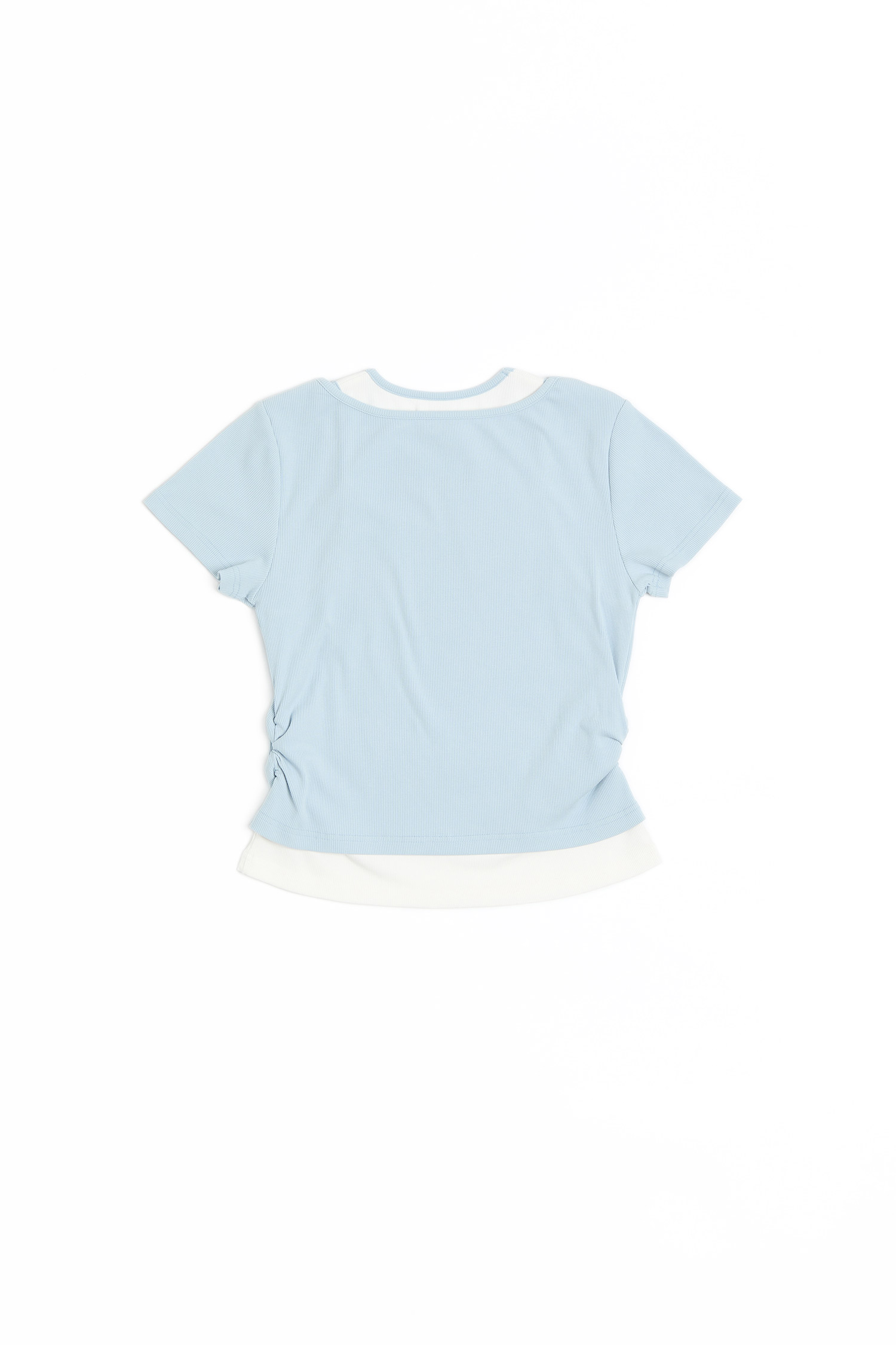 假兩件 鐵牌短袖上衣(女)