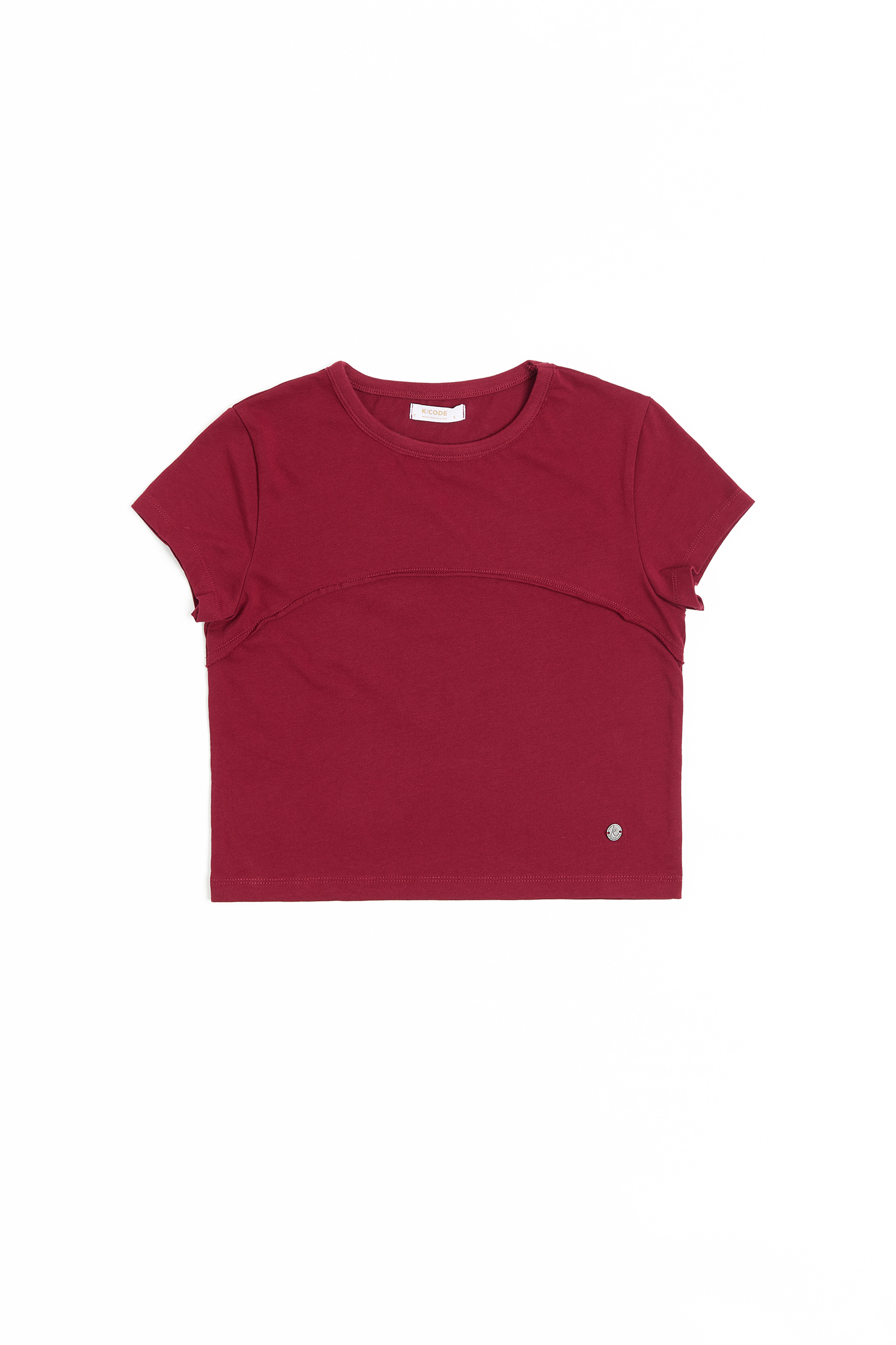 弧形剪接 小飛袖百搭上衣(女)