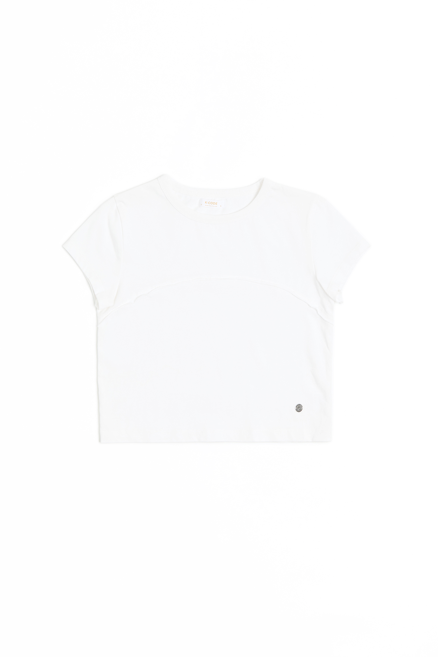 弧形剪接 小飛袖百搭上衣(女)