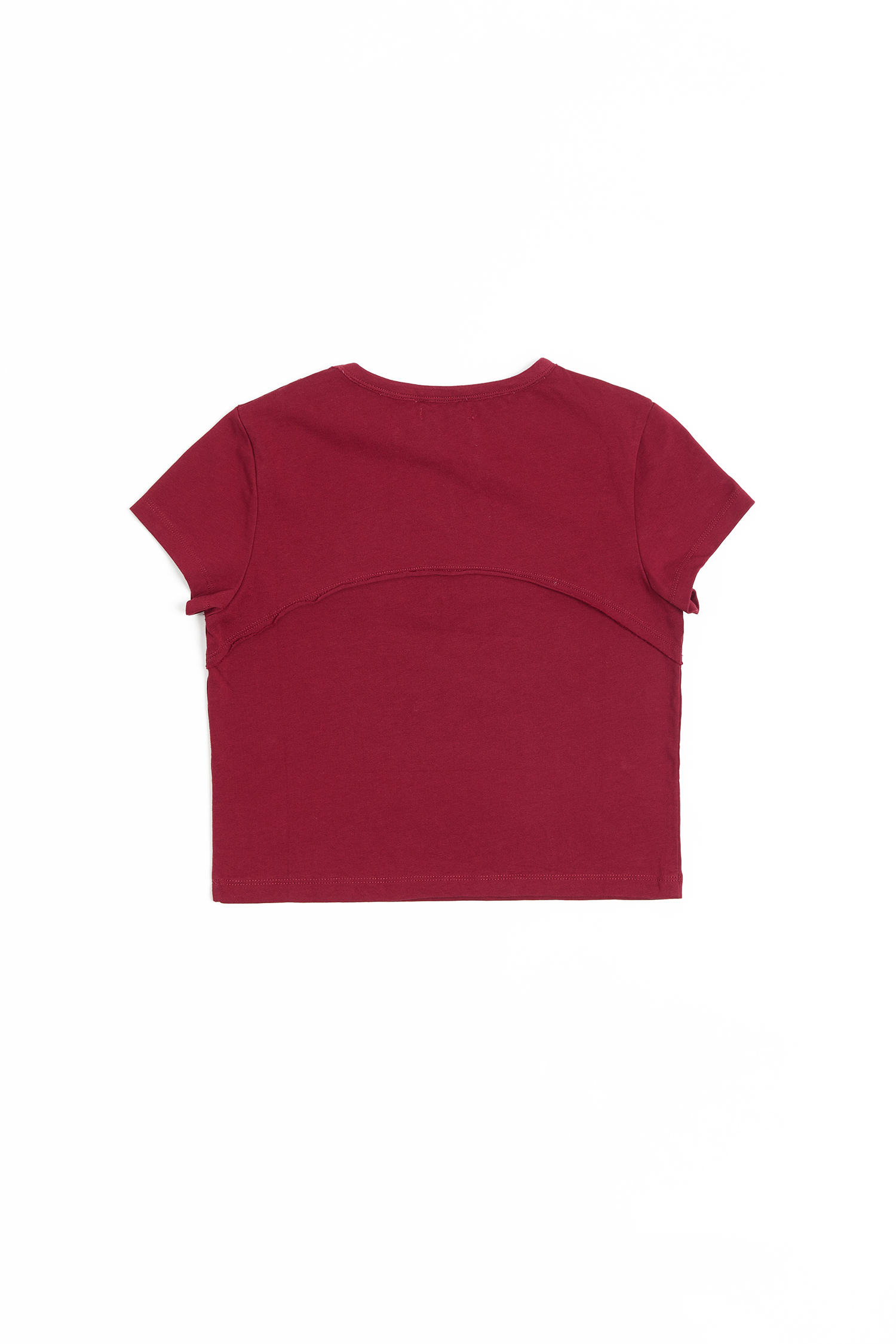 弧形剪接 小飛袖百搭上衣(女)