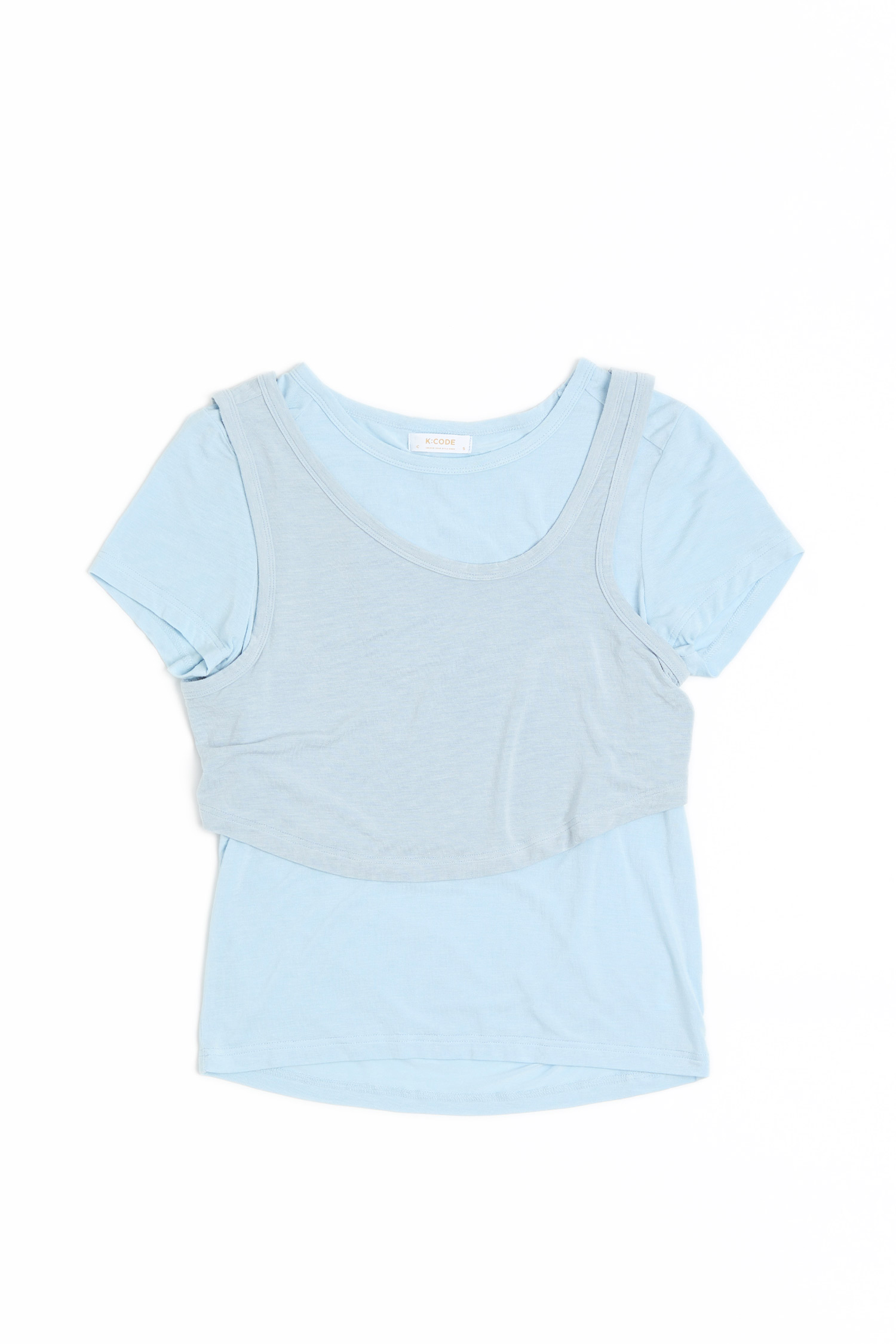 兩件式 不規則短袖上衣(女)