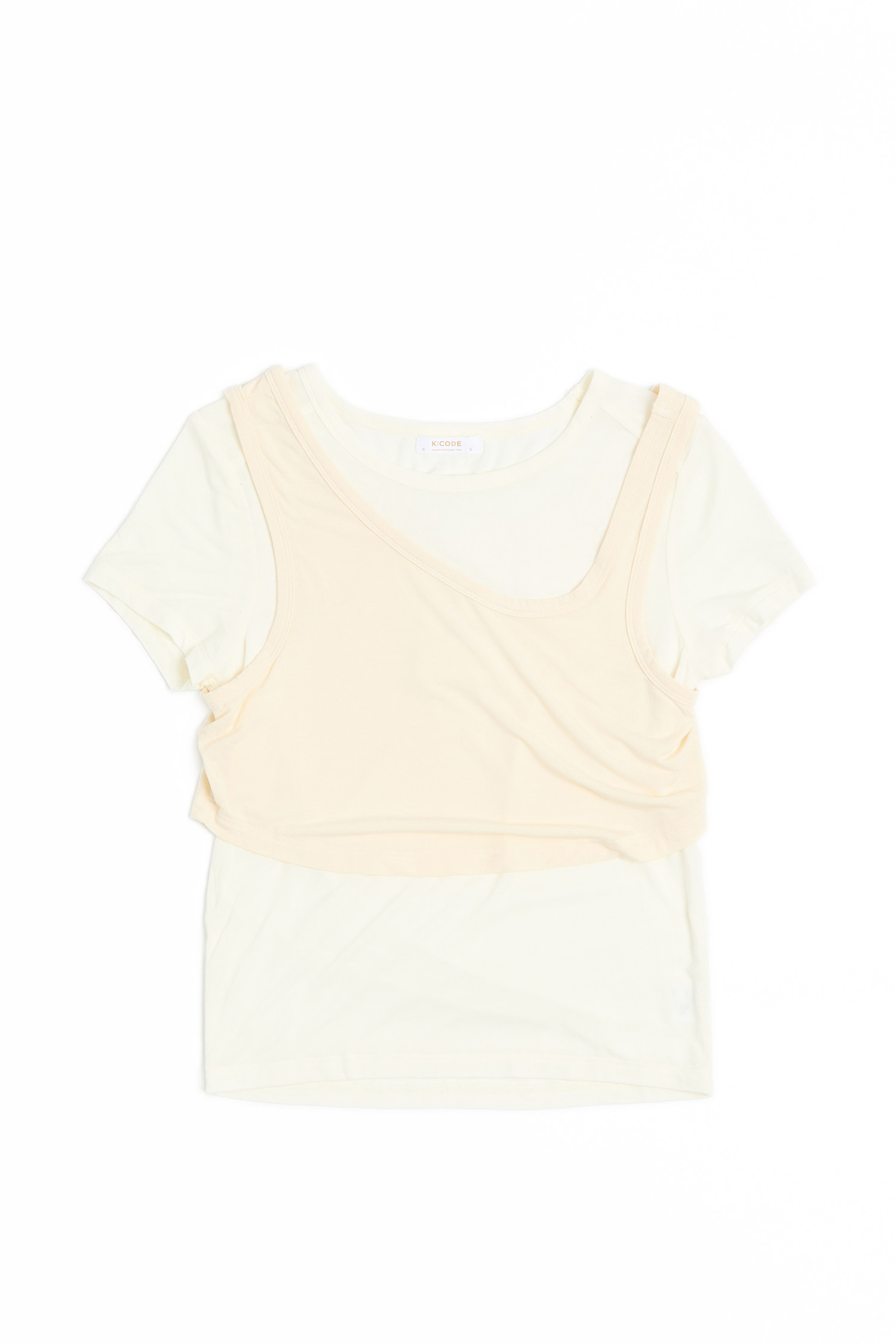 兩件式 不規則短袖上衣(女)