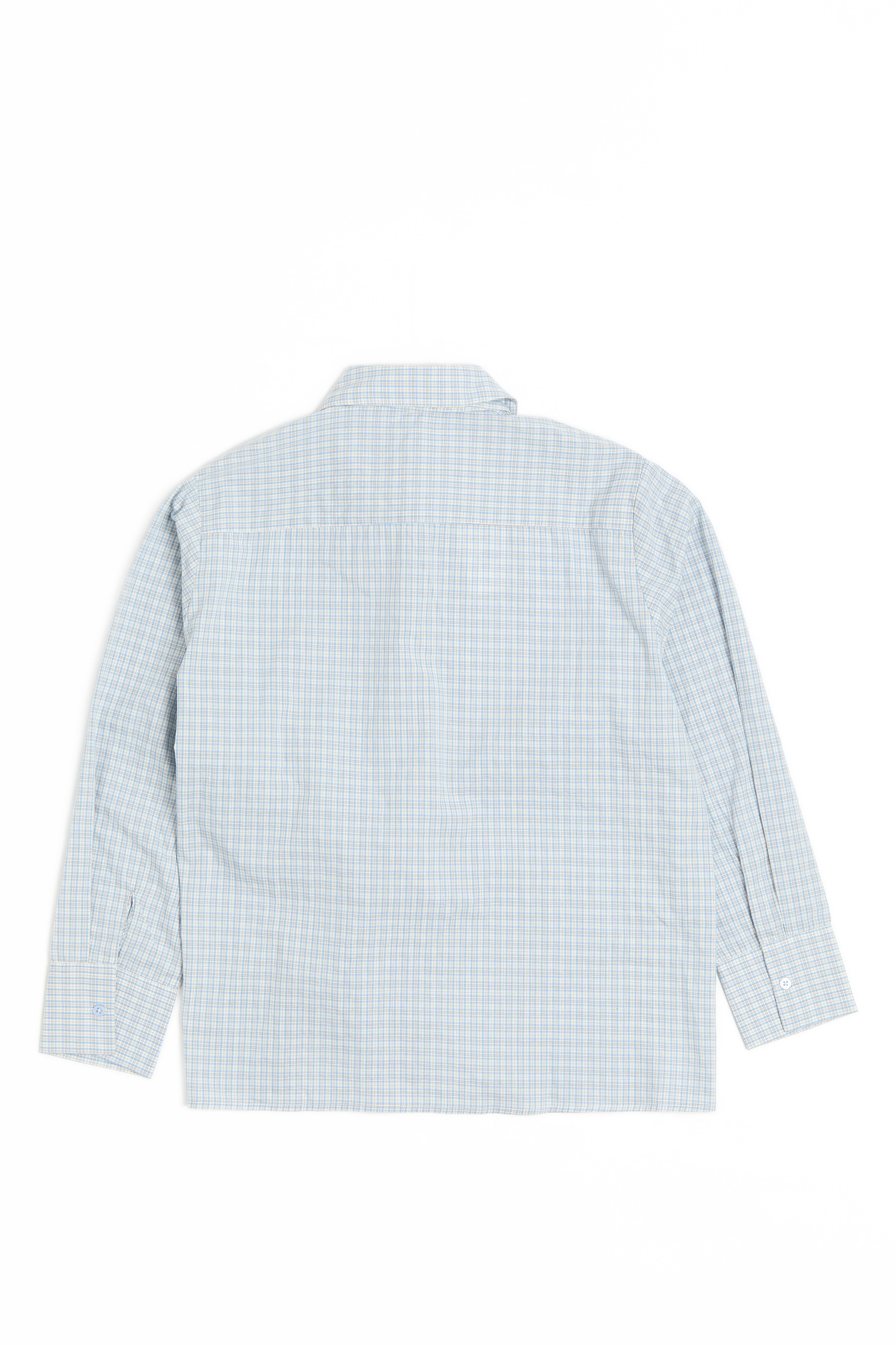 清爽小格紋 綁帶造型襯衫(女)