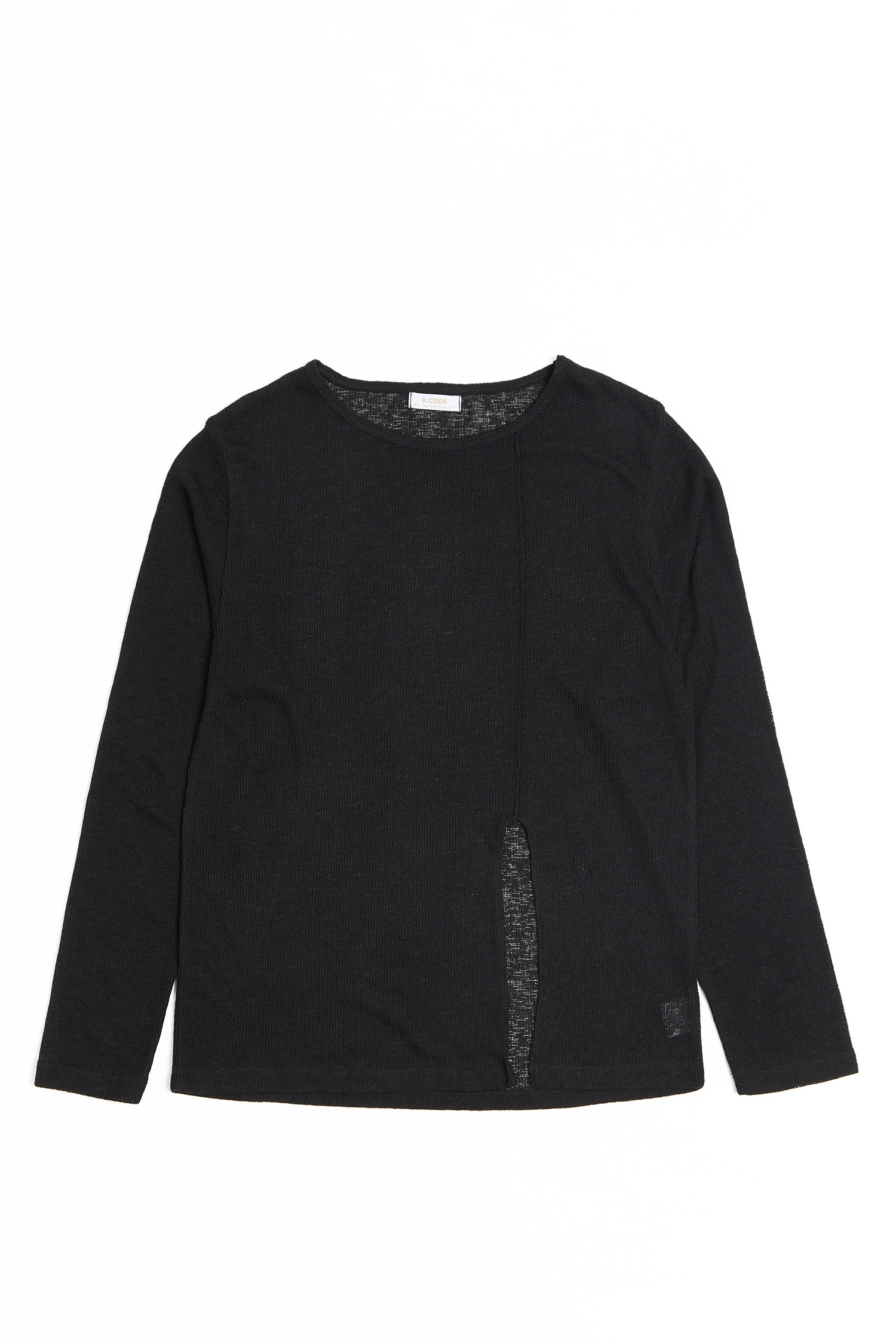 極簡開岔 針織長袖上衣(女)