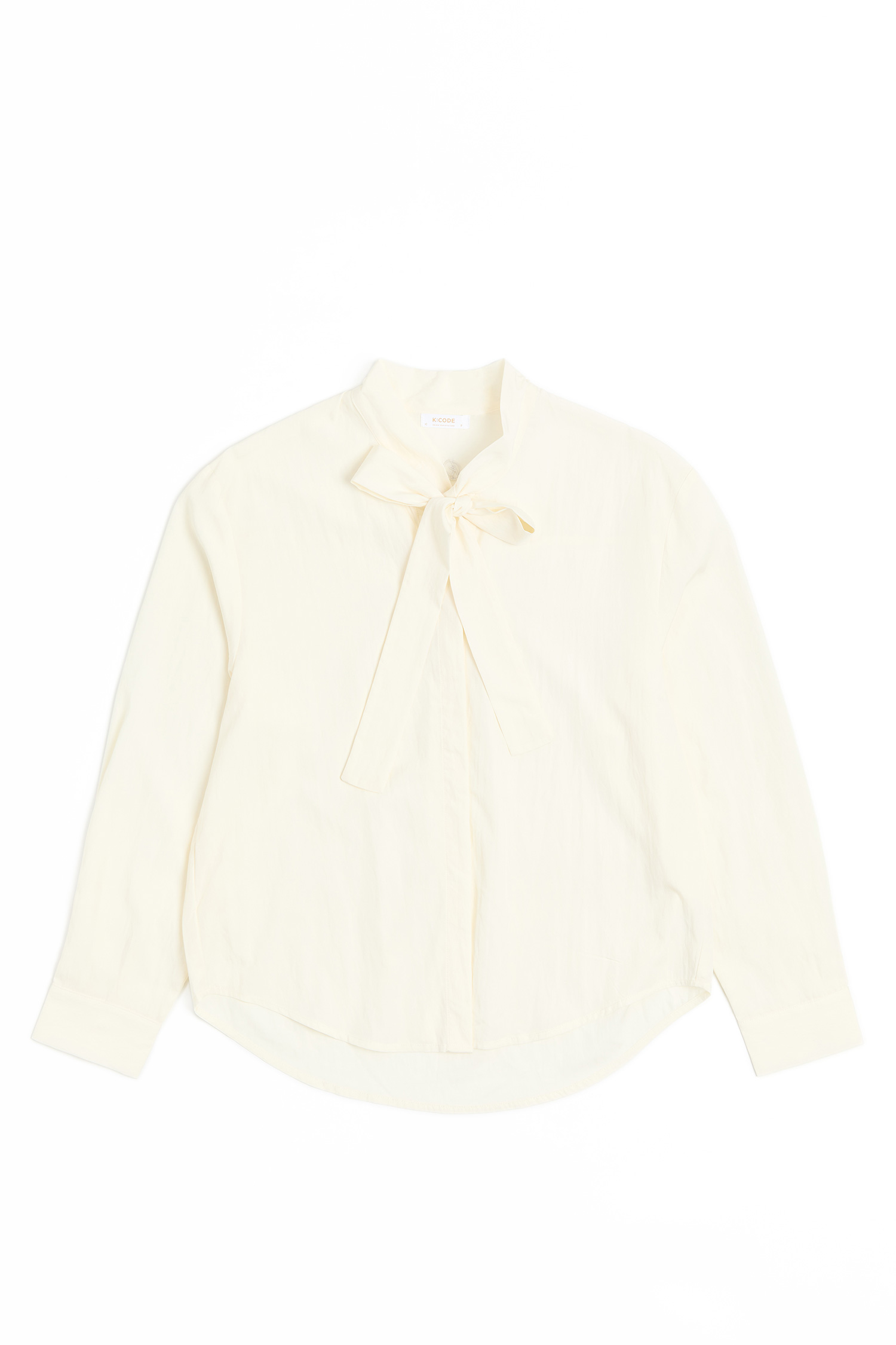 輕柔飄帶長袖襯衫(女)
