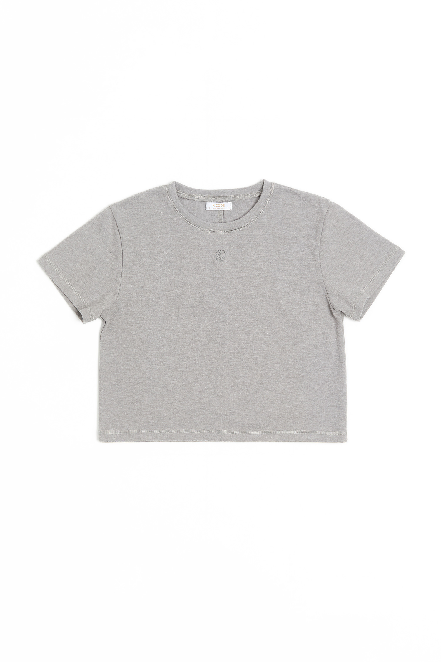 品牌刺繡 刷毛短袖上衣(女)