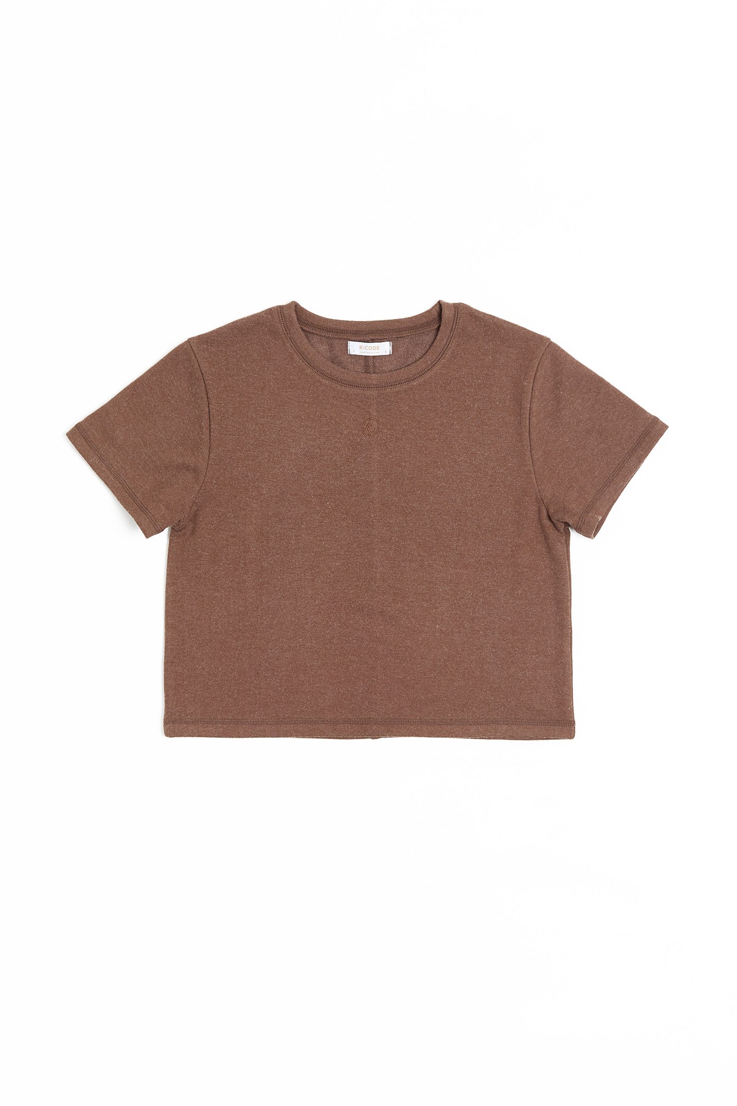 品牌刺繡 刷毛短袖上衣(女)