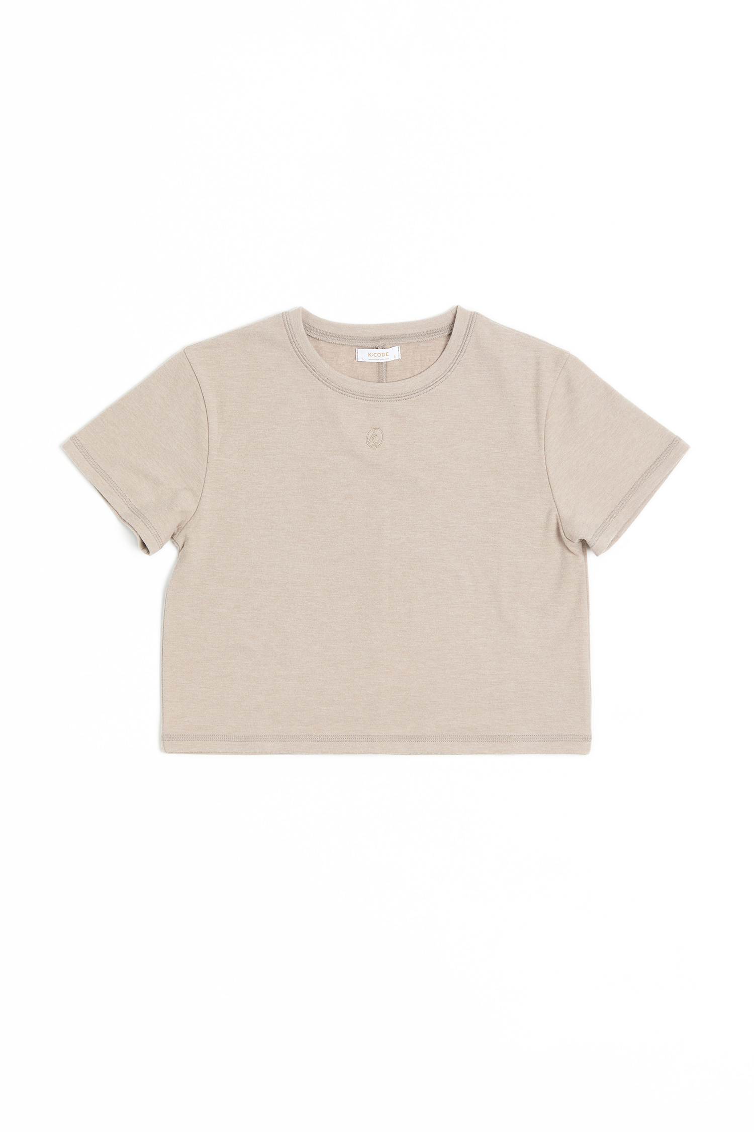 品牌刺繡 刷毛短袖上衣(女)