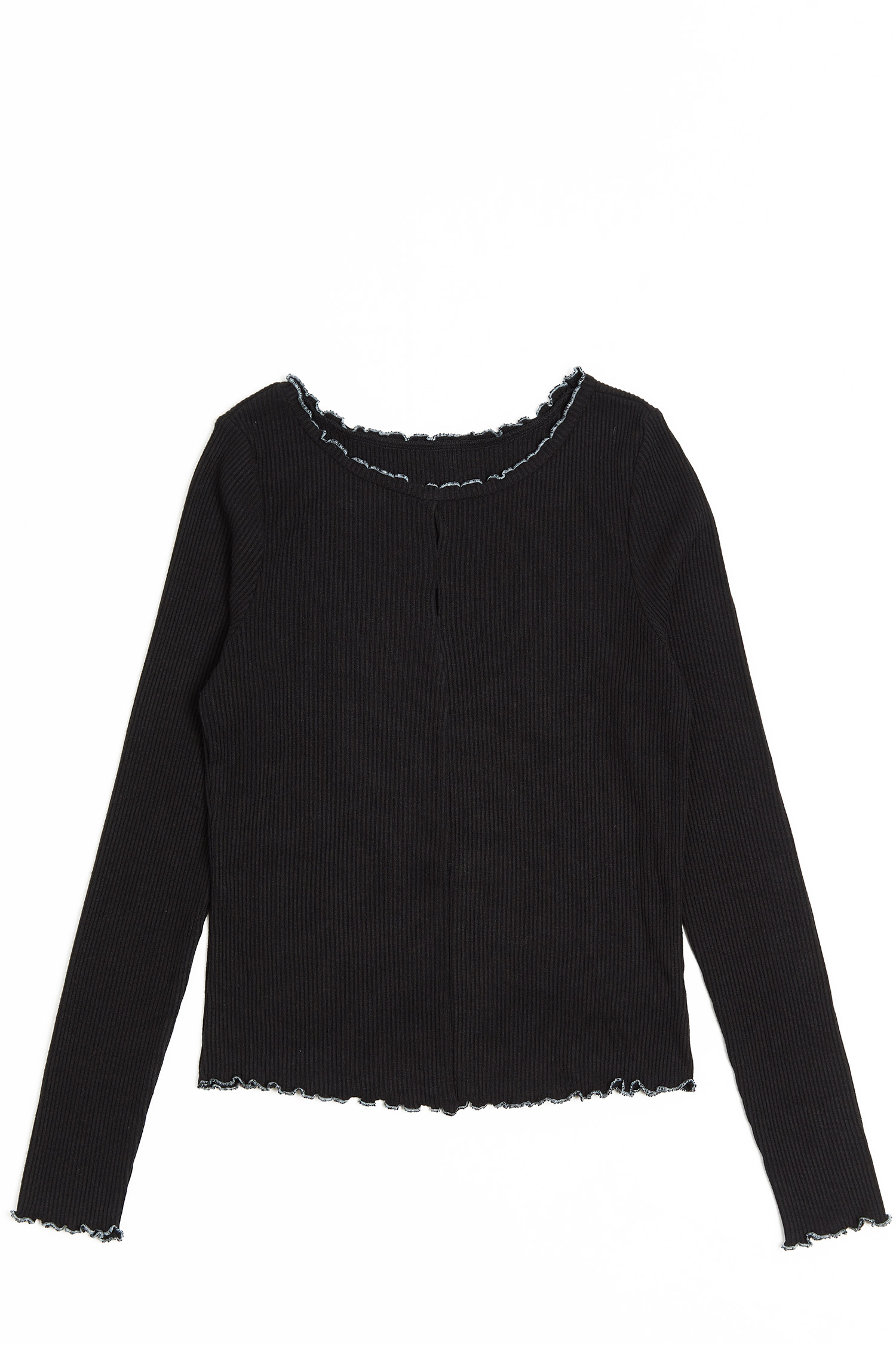 正反兩穿 挖洞坑條針織上衣(女)