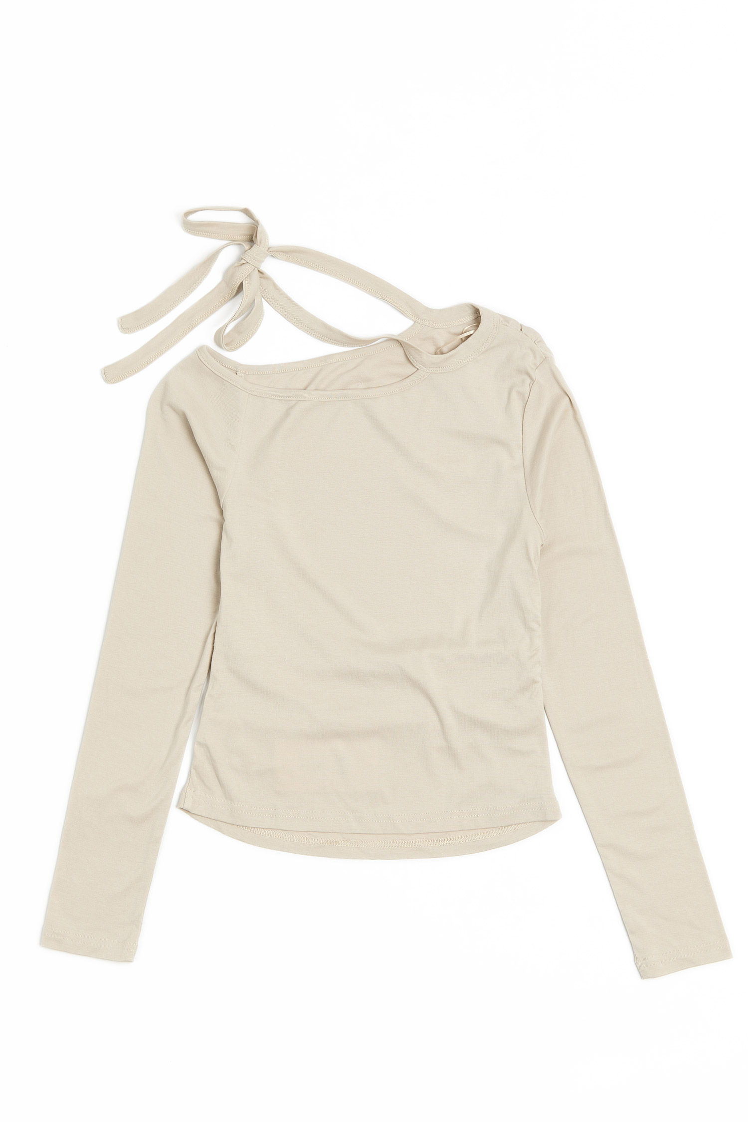 單肩繞脖抓皺上衣(女)