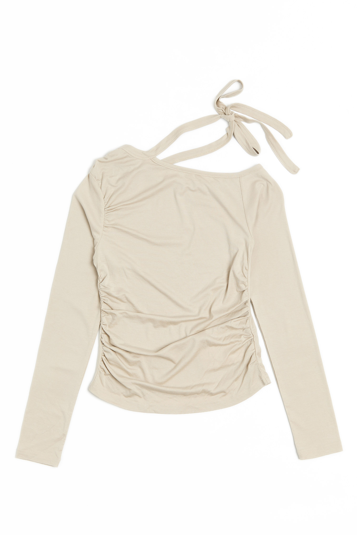 單肩繞脖抓皺上衣(女)