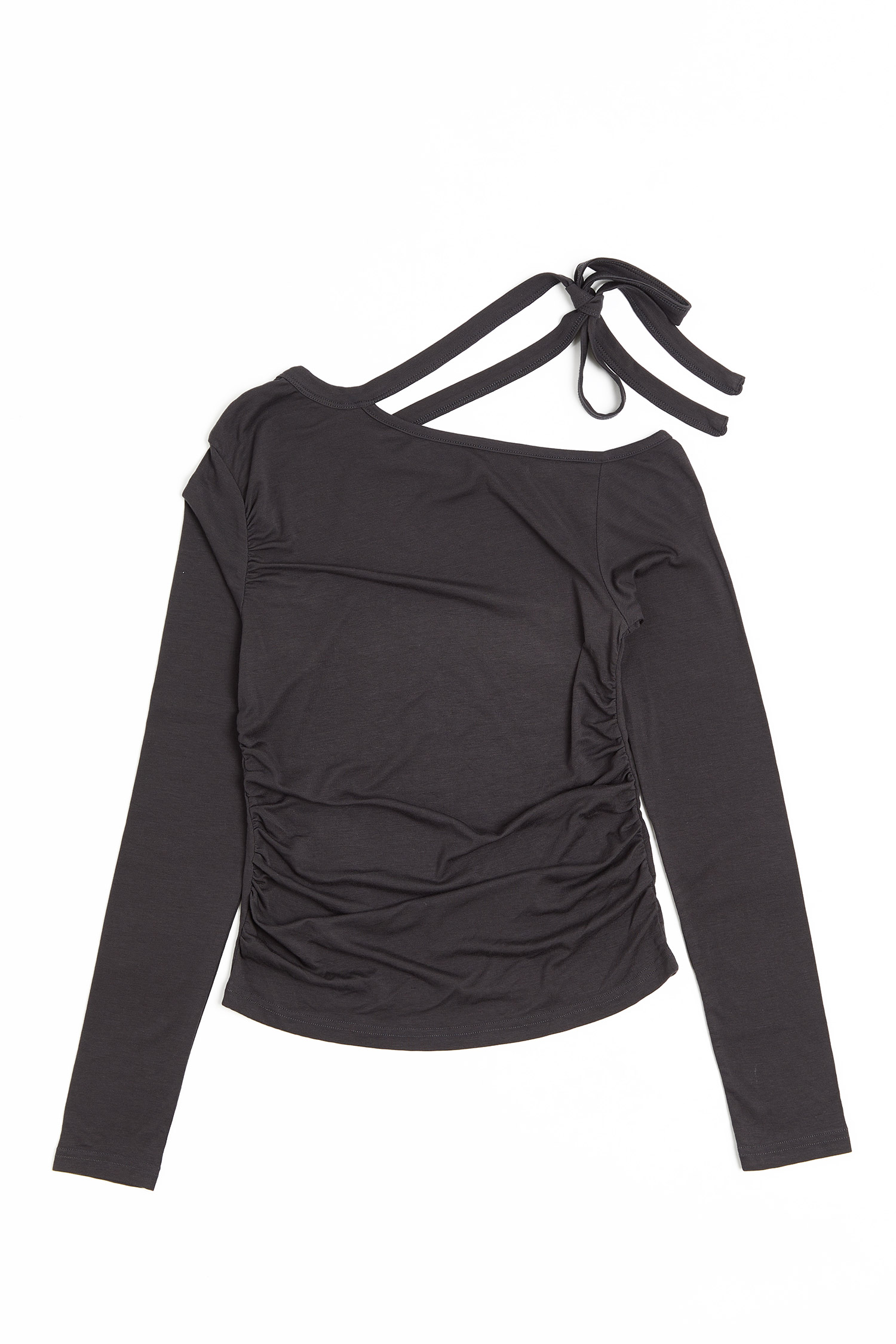 單肩繞脖抓皺上衣(女)