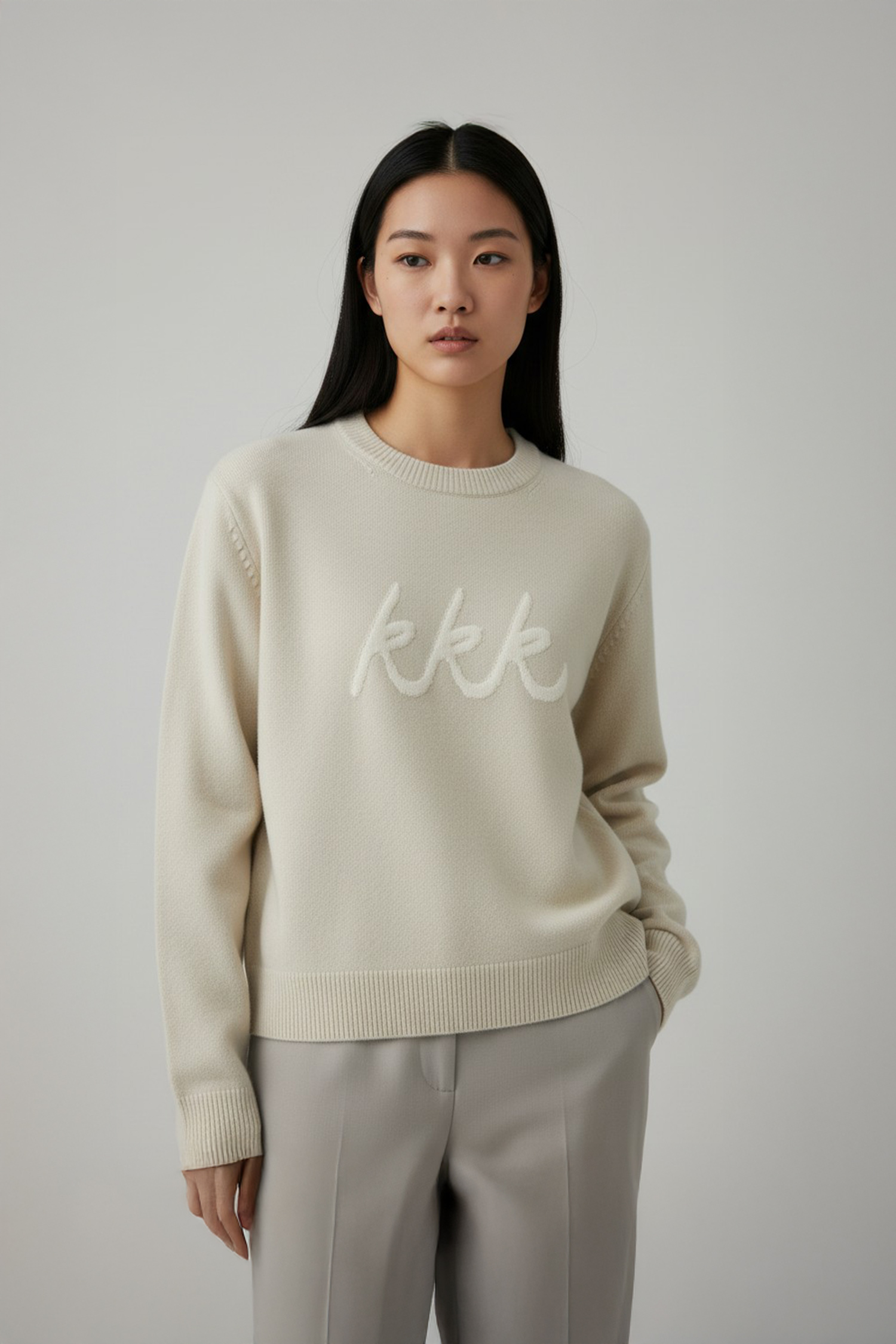 手寫K緹花針織毛衣