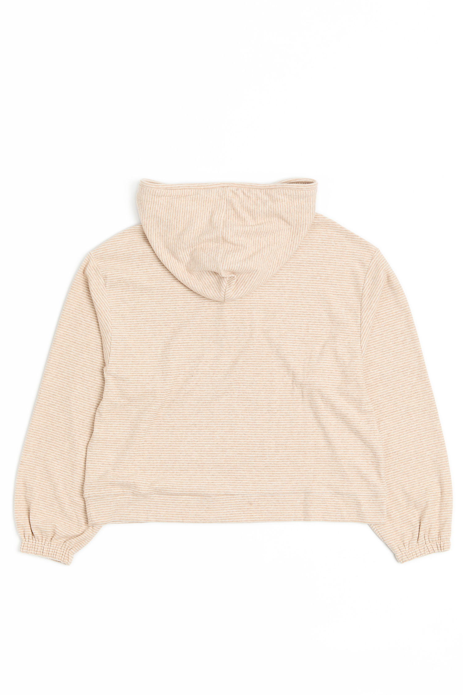 條紋絨 半開襟連帽上衣