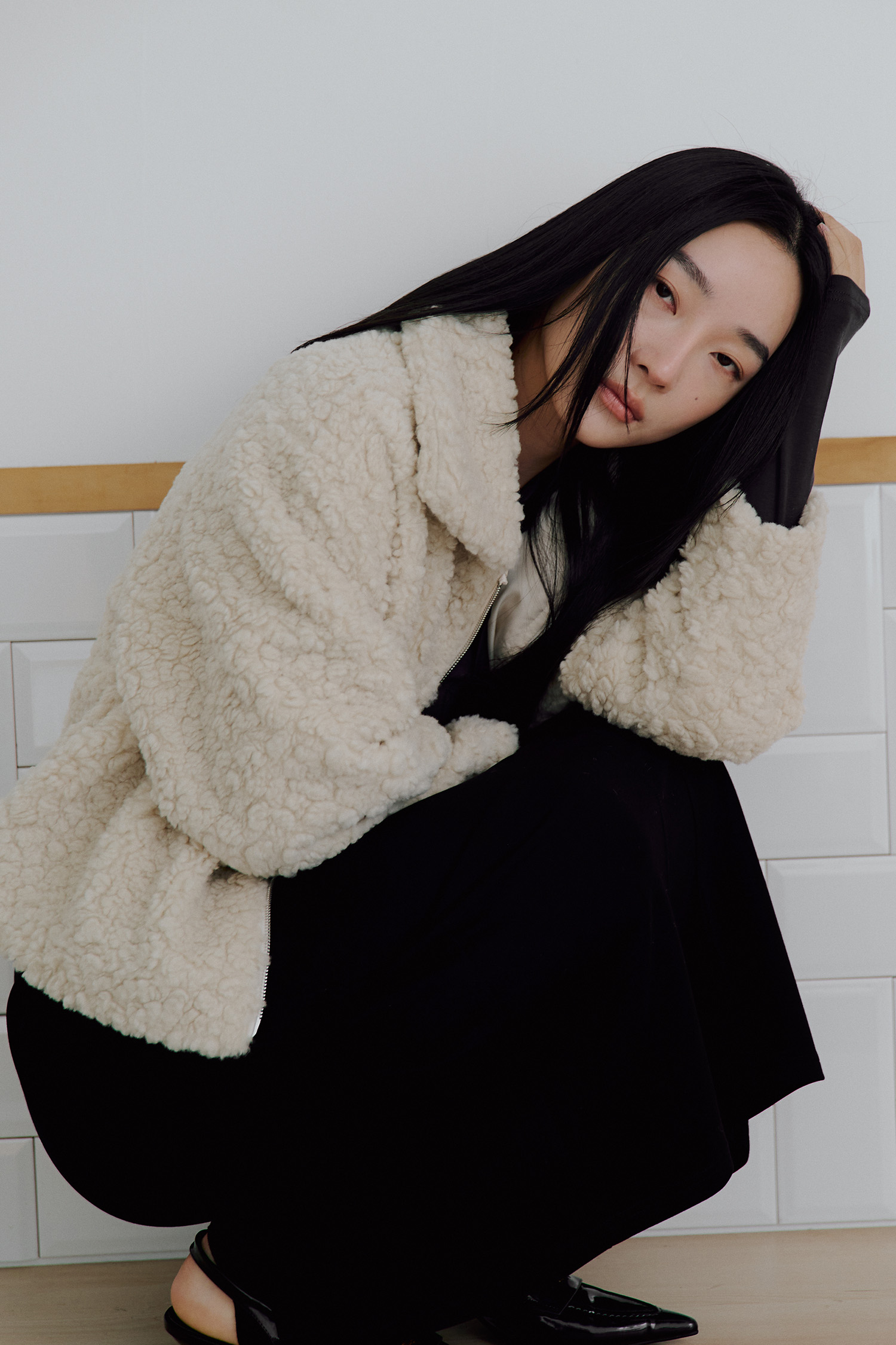 暖羊羊 翻領拉鍊外套