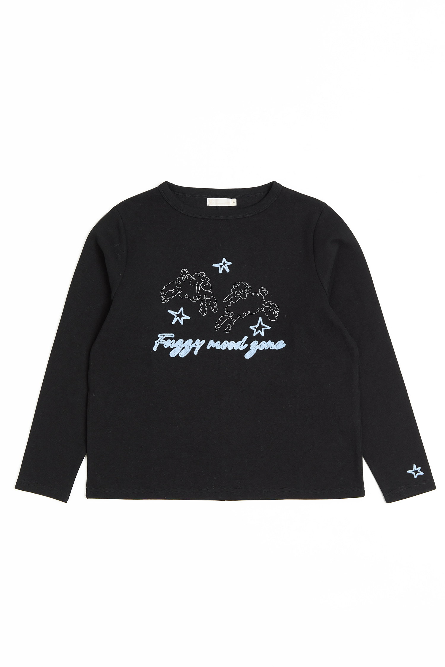 星星綿羊刺繡 磨毛長袖Tee