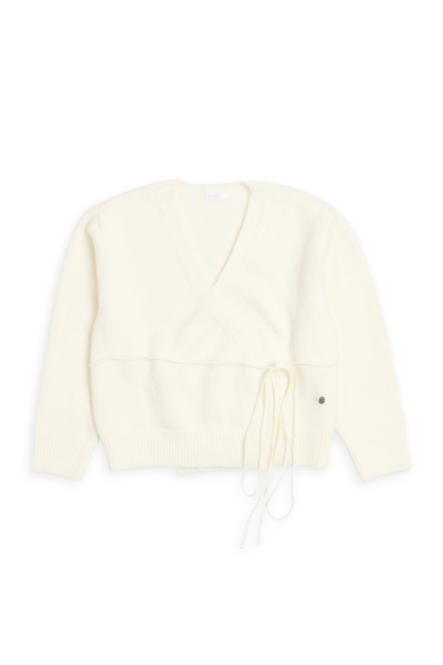 綁繩開襟針織罩衫