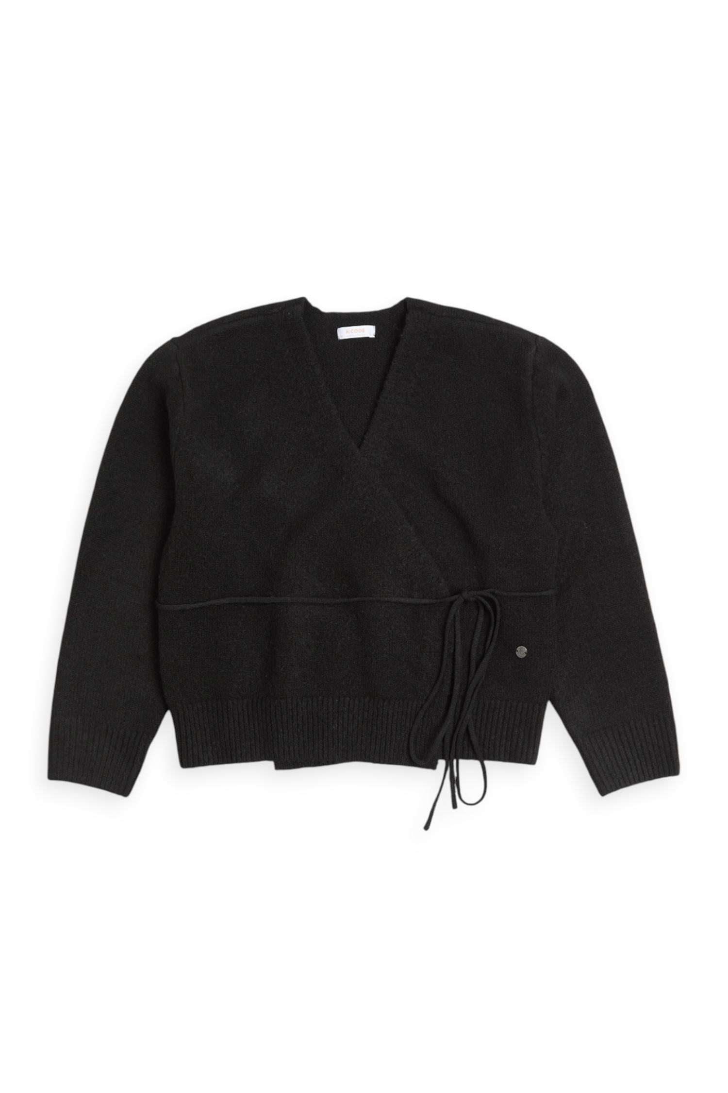 綁繩開襟針織罩衫