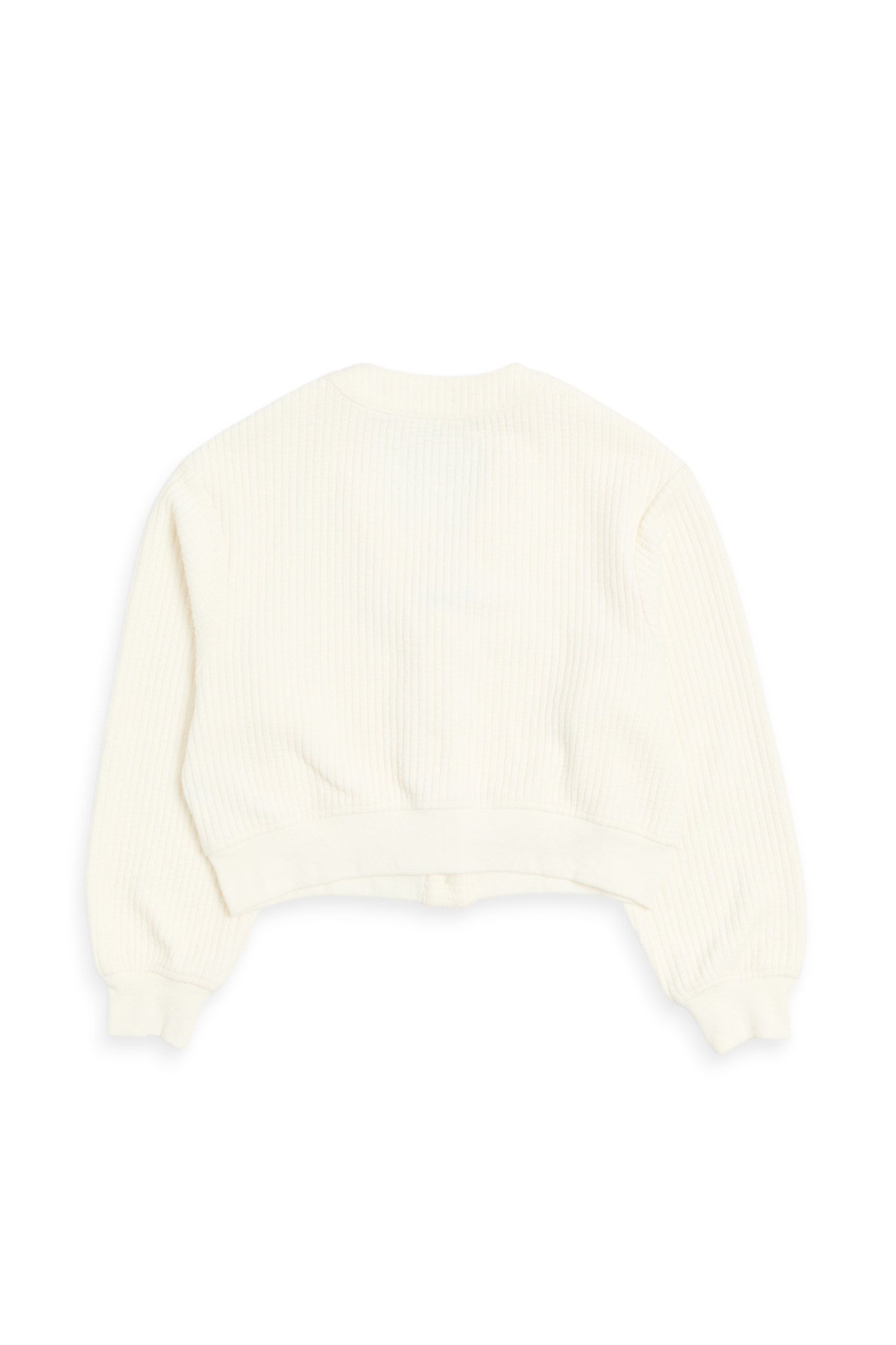 坑條V領 短版開襟外套