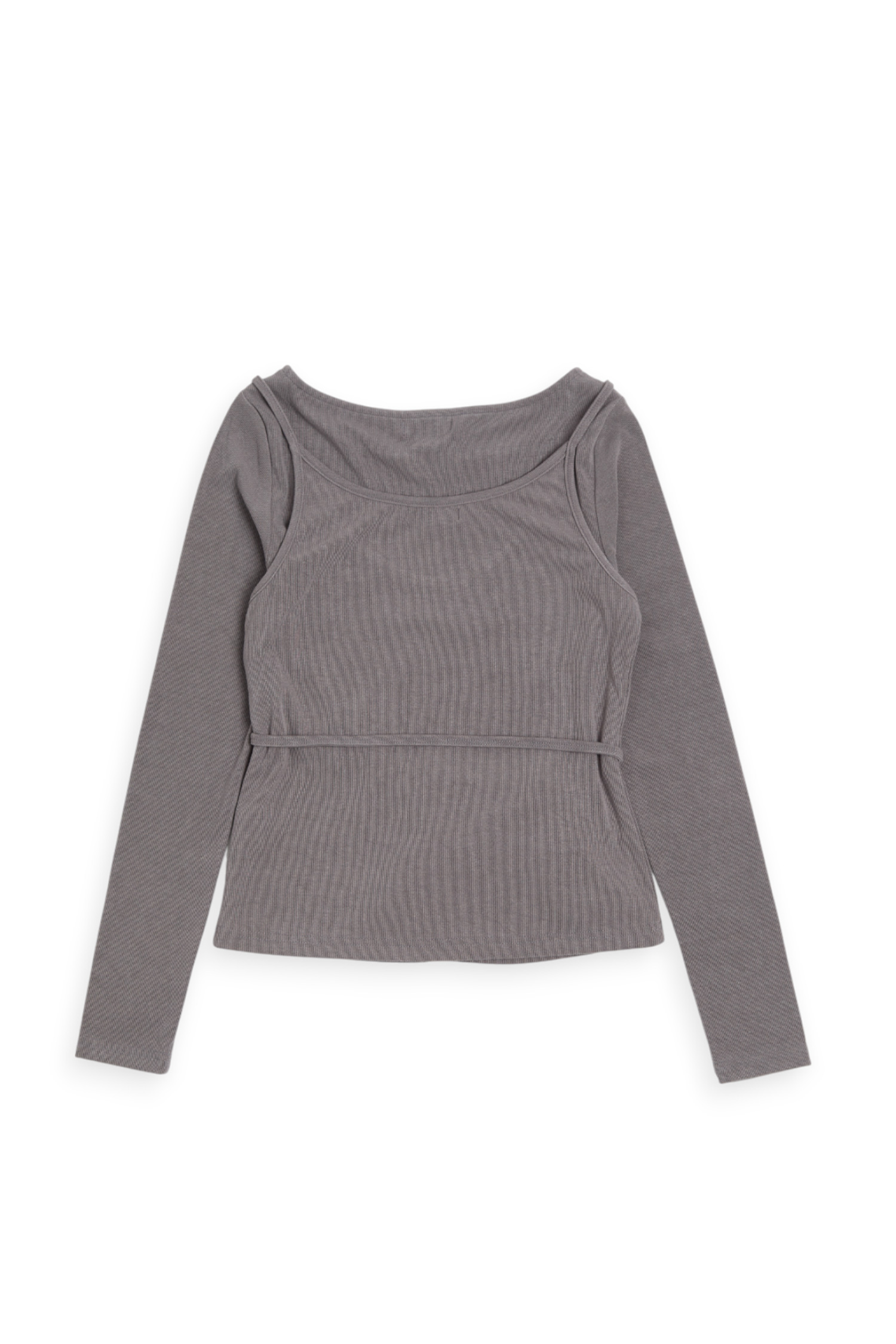 雙層式 綁腰造型上衣