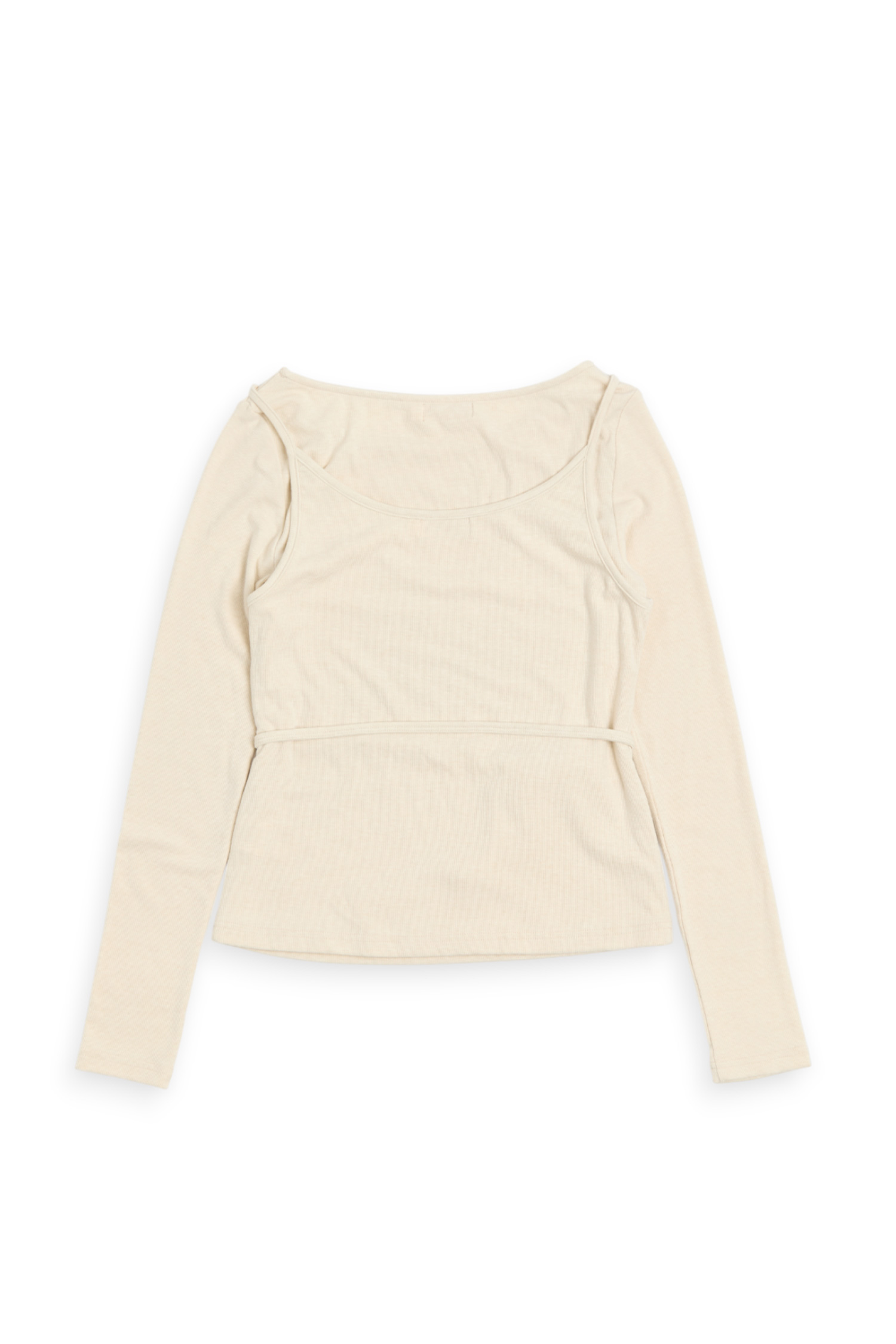 雙層式 綁腰造型上衣