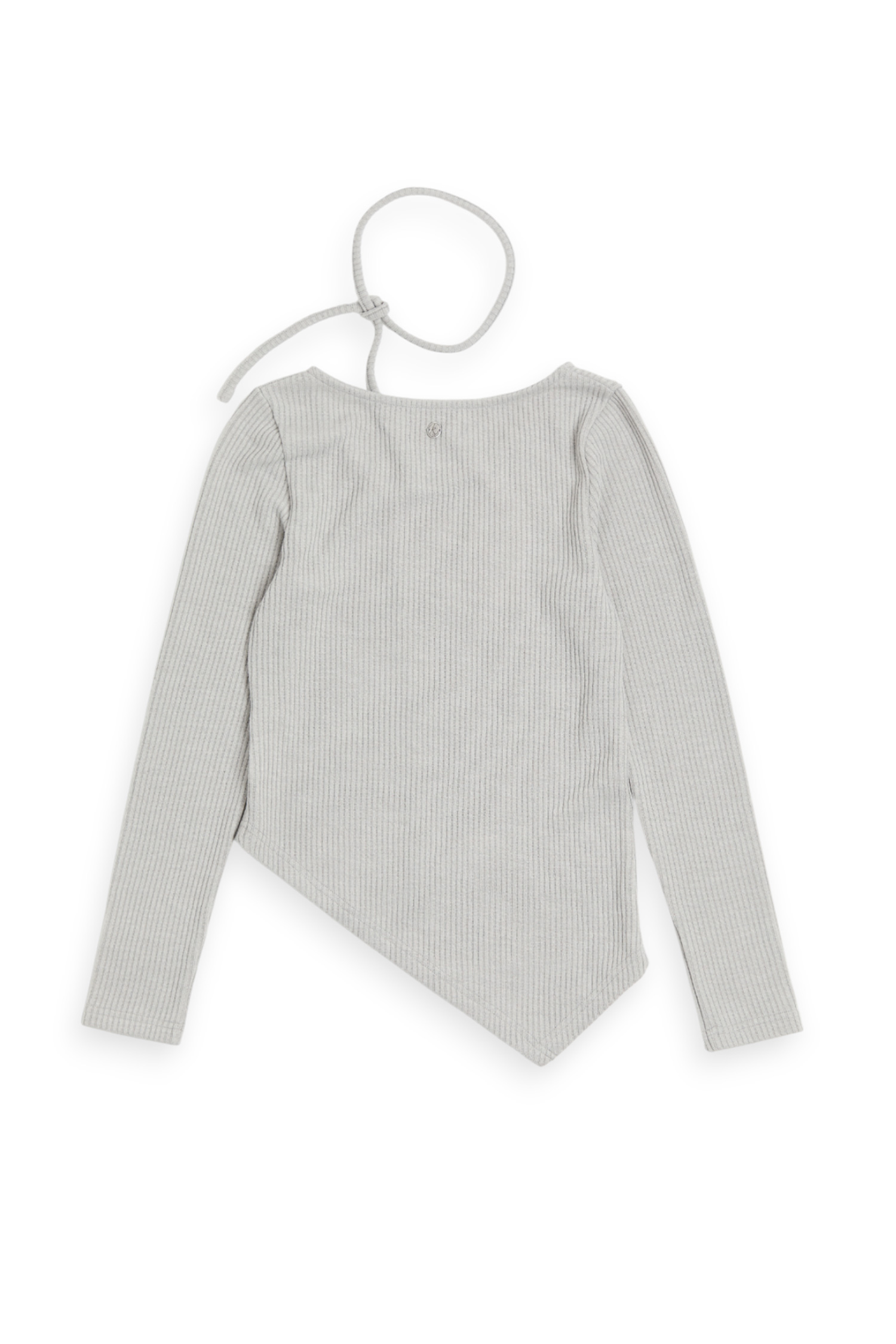 斜領坑條 不對稱造型上衣