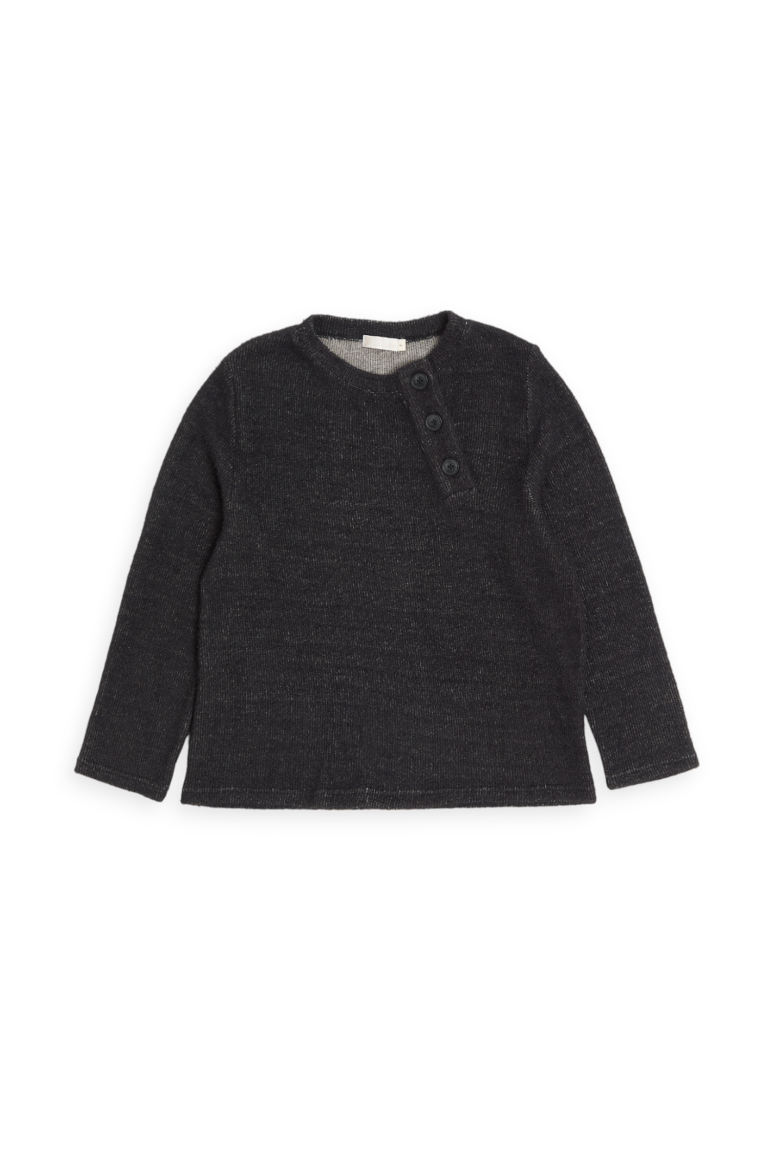 斜門襟 毛毛針織上衣