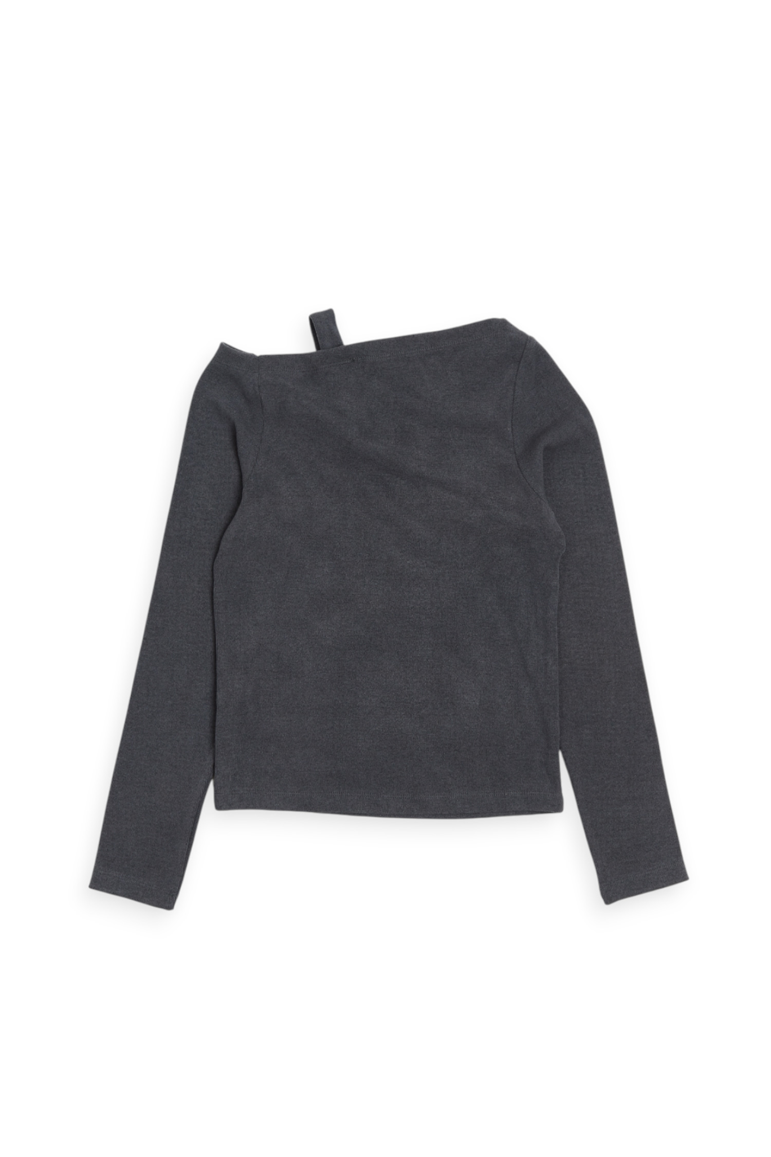 扭轉單肩 仿羊絨上衣