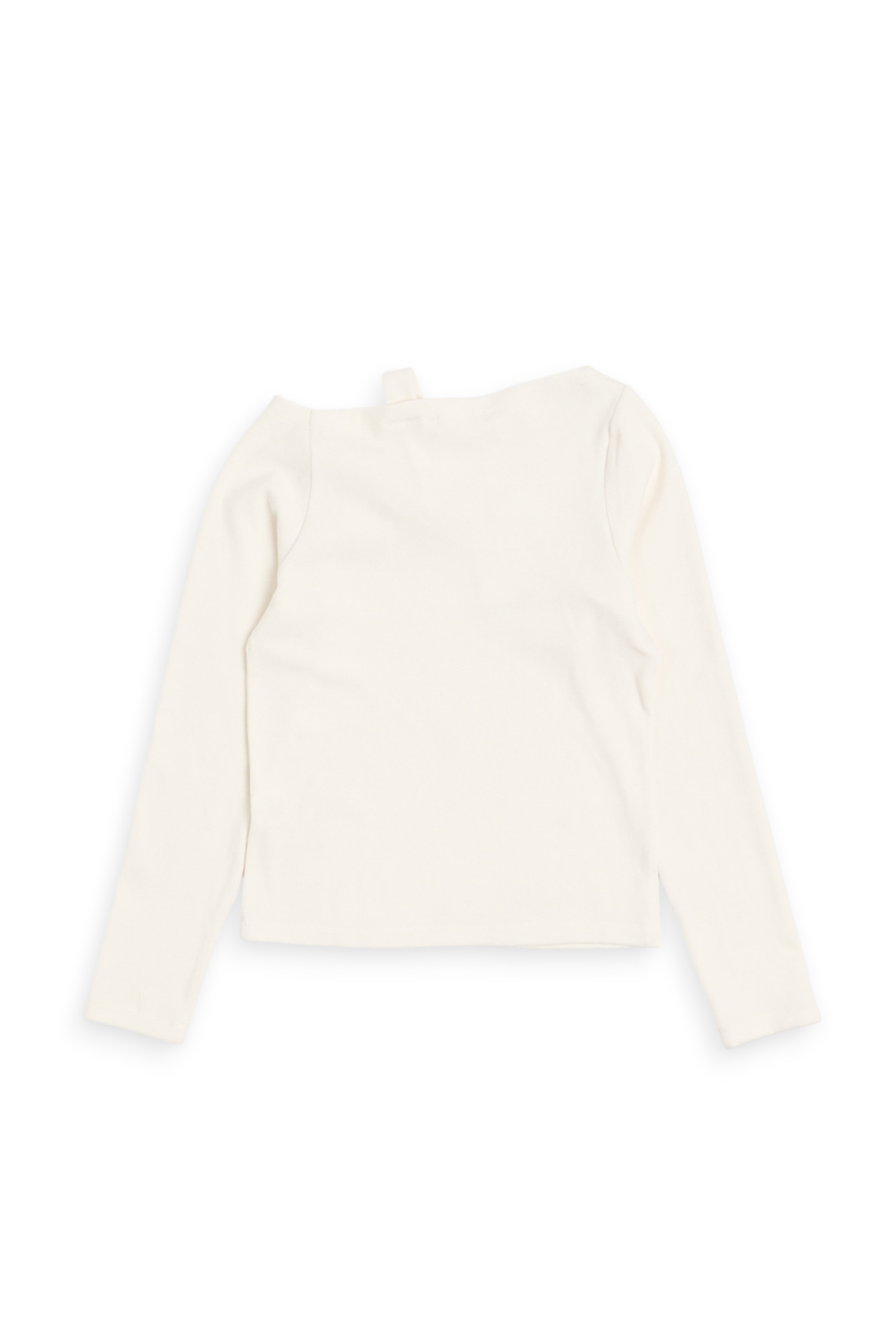 扭轉單肩 仿羊絨上衣