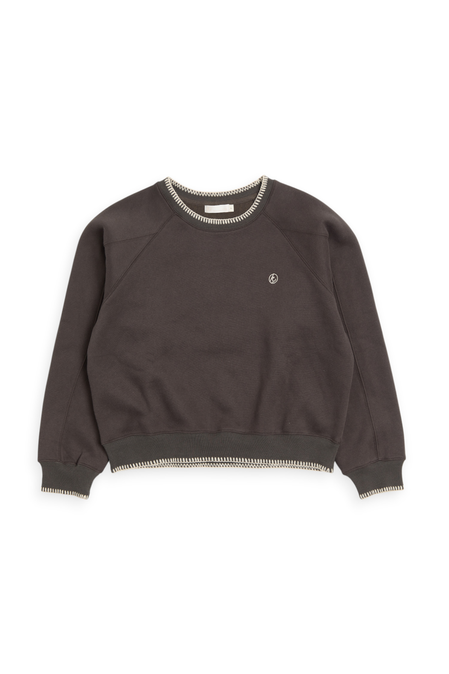 貝殼繡 刷毛插肩大學TEE