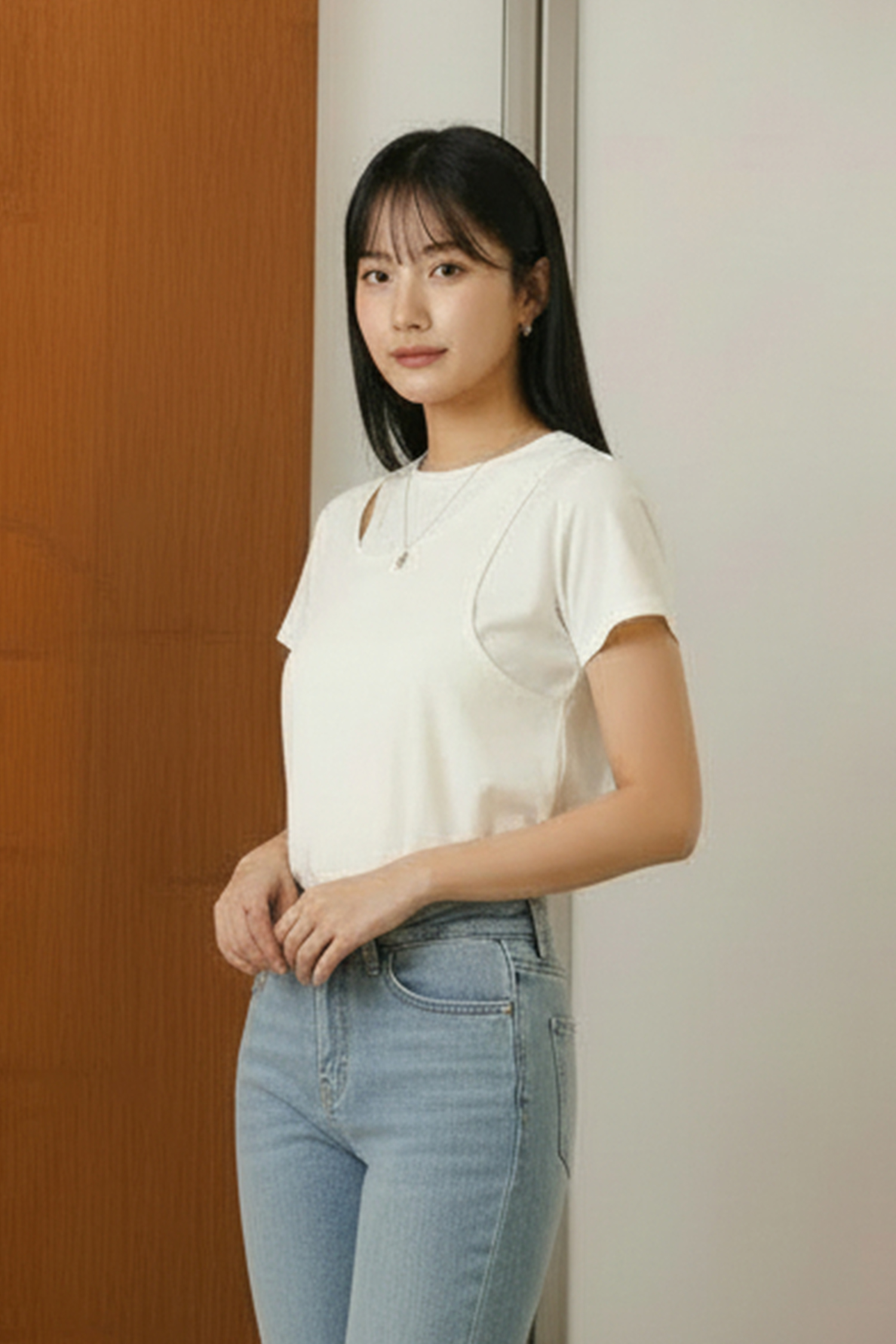 交疊簍空 天絲棉上衣