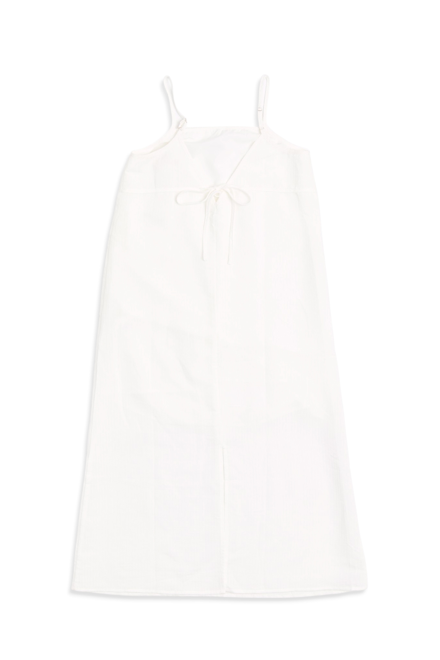 緹花細條 美背細肩帶洋裝(附方型髮圈)