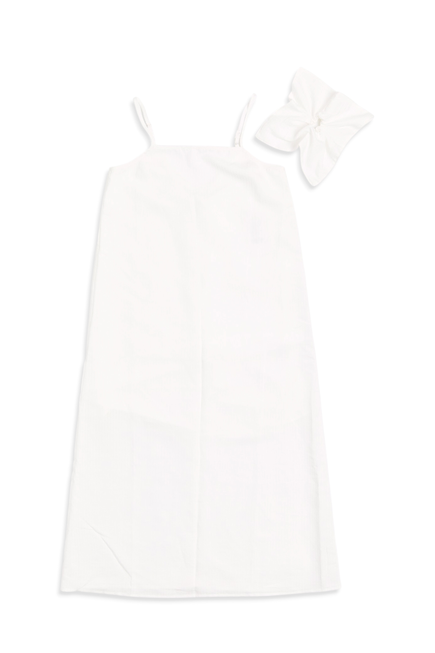 緹花細條 美背細肩帶洋裝(附方型髮圈)