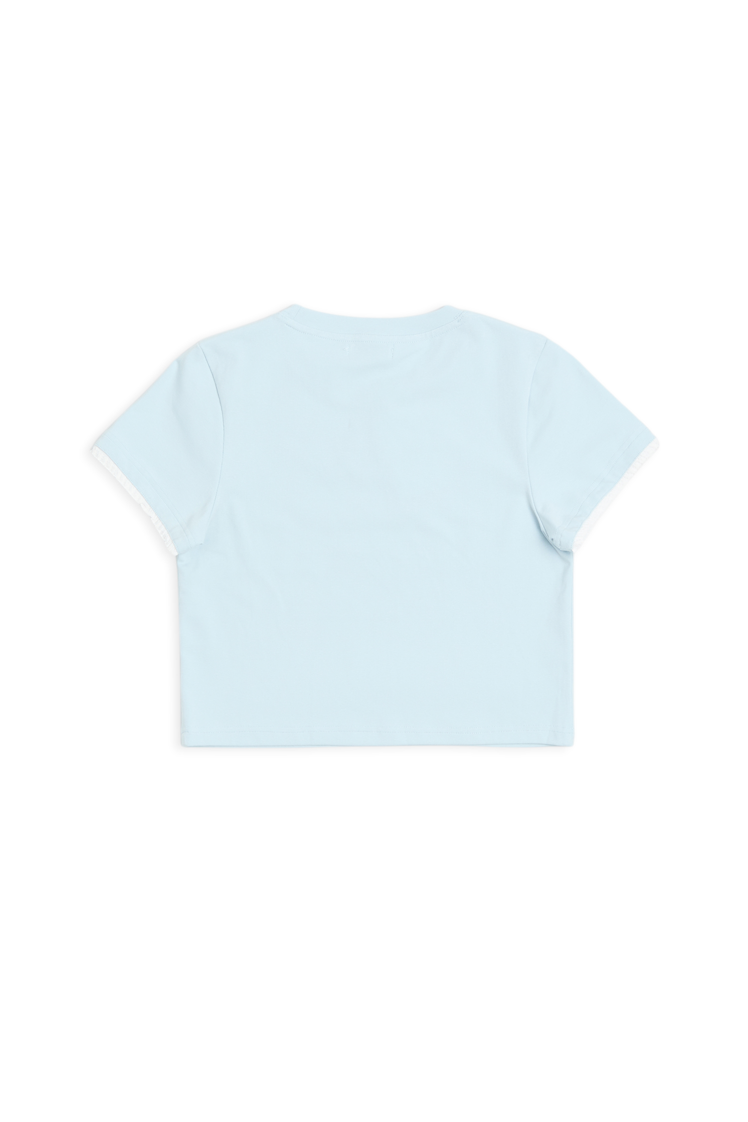 蕾絲刺繡 圓領短袖上衣