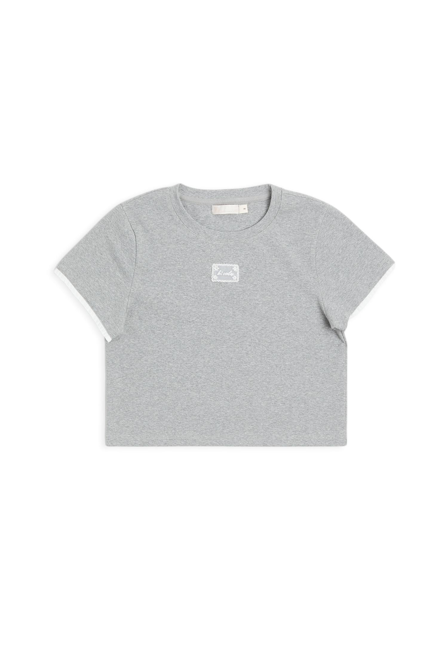 蕾絲刺繡 圓領短袖上衣