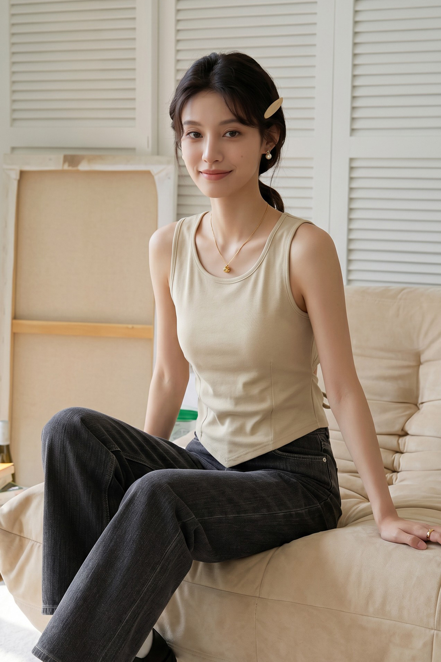 簍空挖背 綁結造型背心