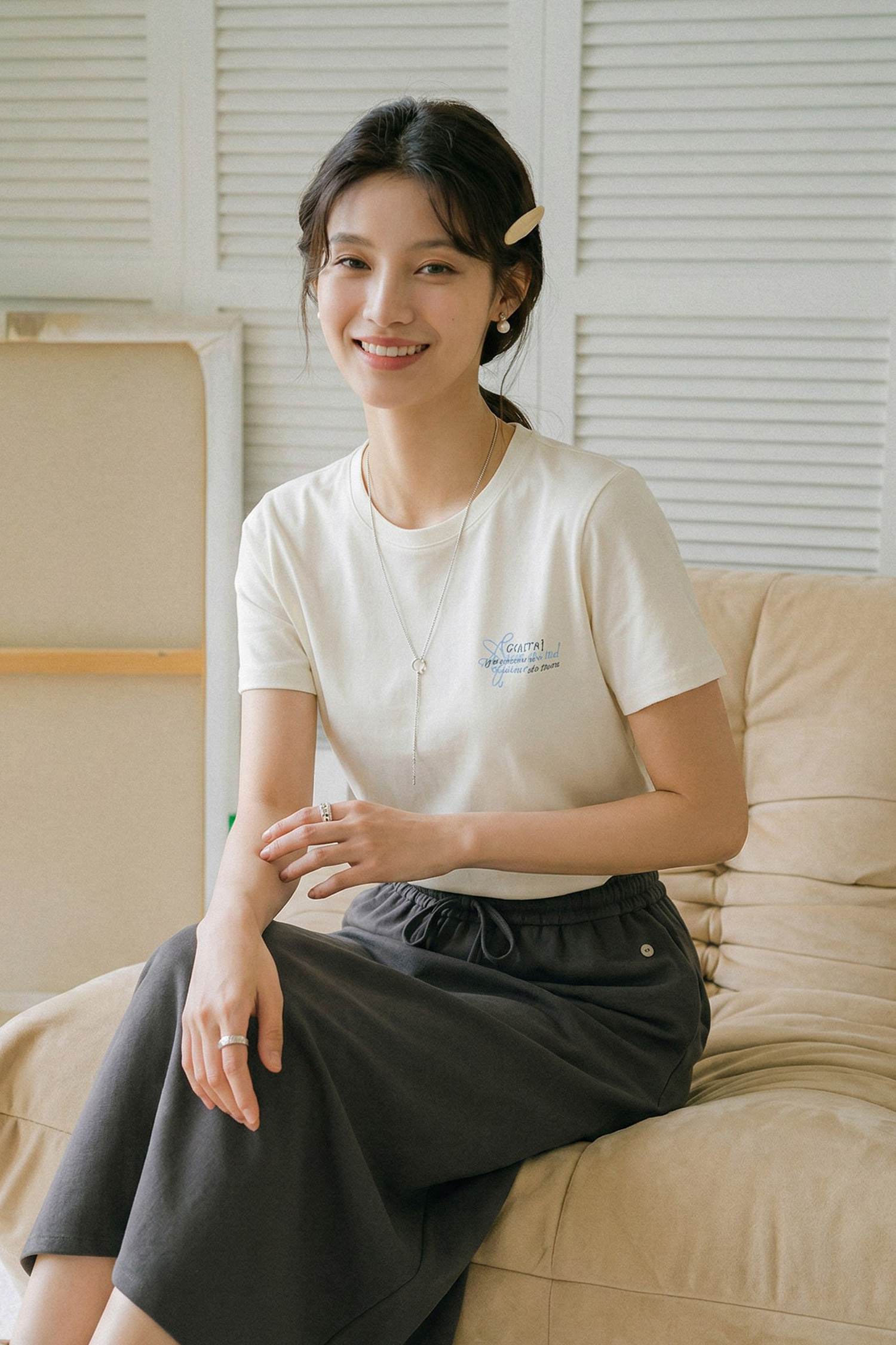 柔光綻放 綁繩短袖上衣