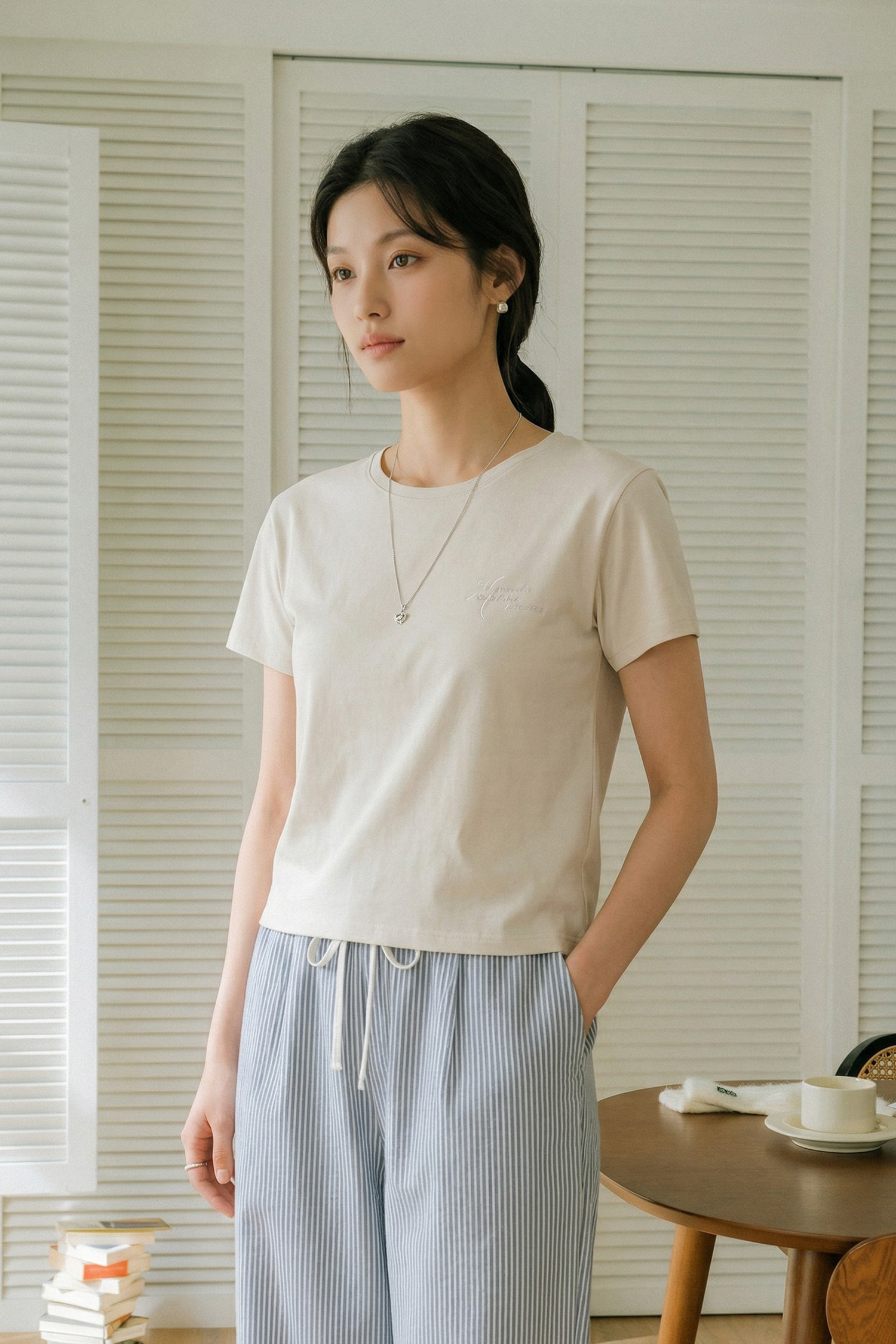 柔光綻放 綁繩短袖上衣