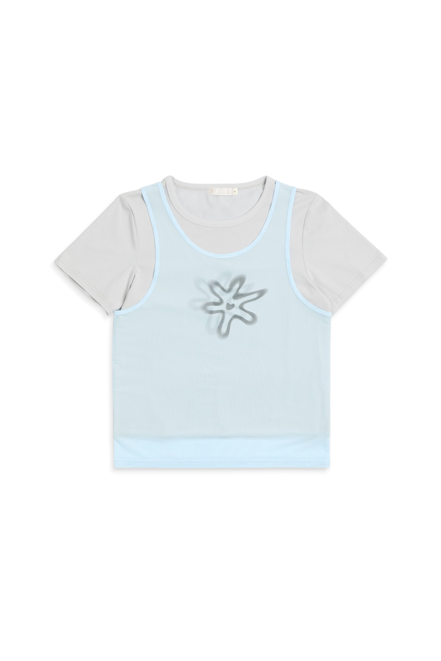 輕柔花影 雙層紗短袖上衣