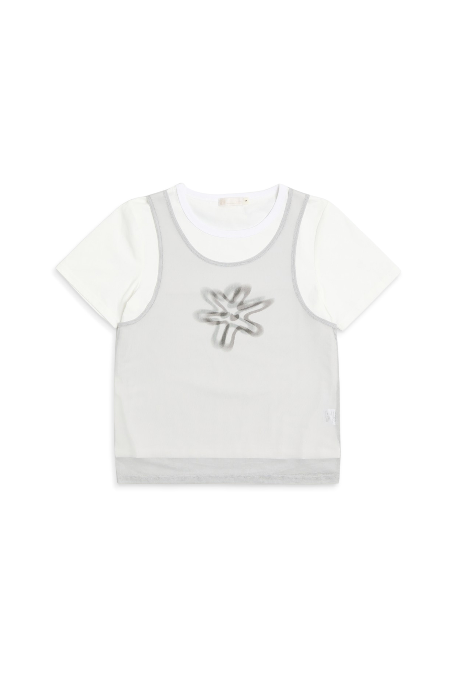 輕柔花影 雙層紗短袖上衣