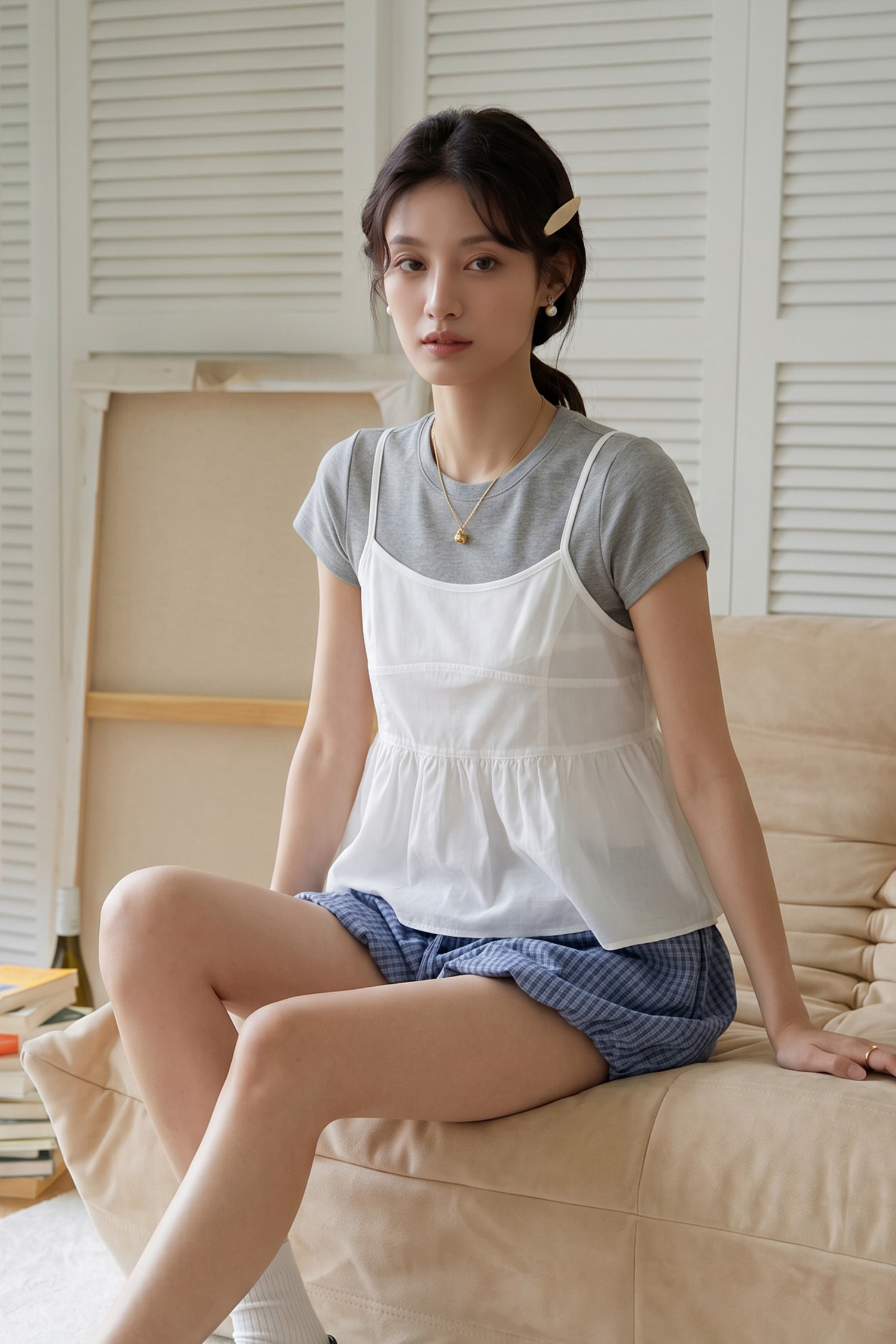 微光透紗 細肩外搭背心