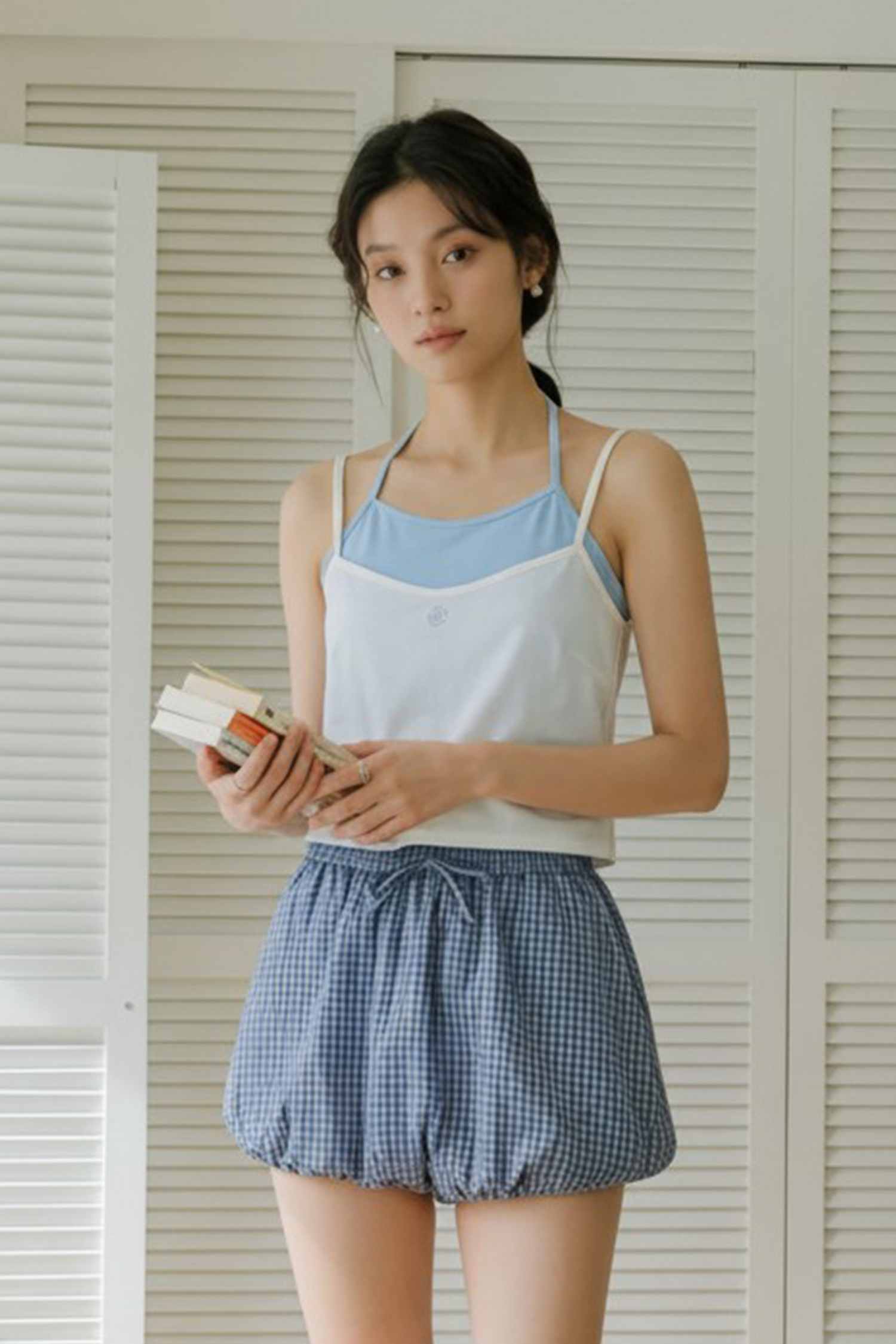 蕾絲撞色 雙層BRA上衣