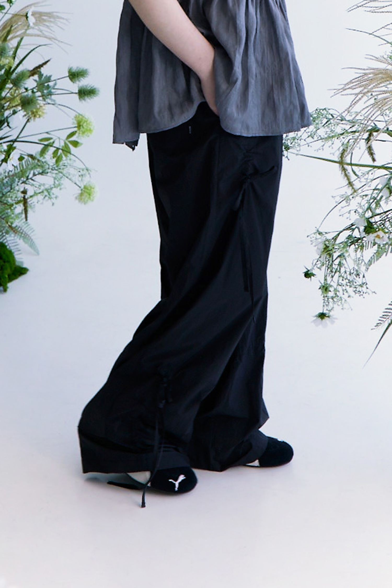 K:CODE 綁帶造型 尼龍長褲(女)