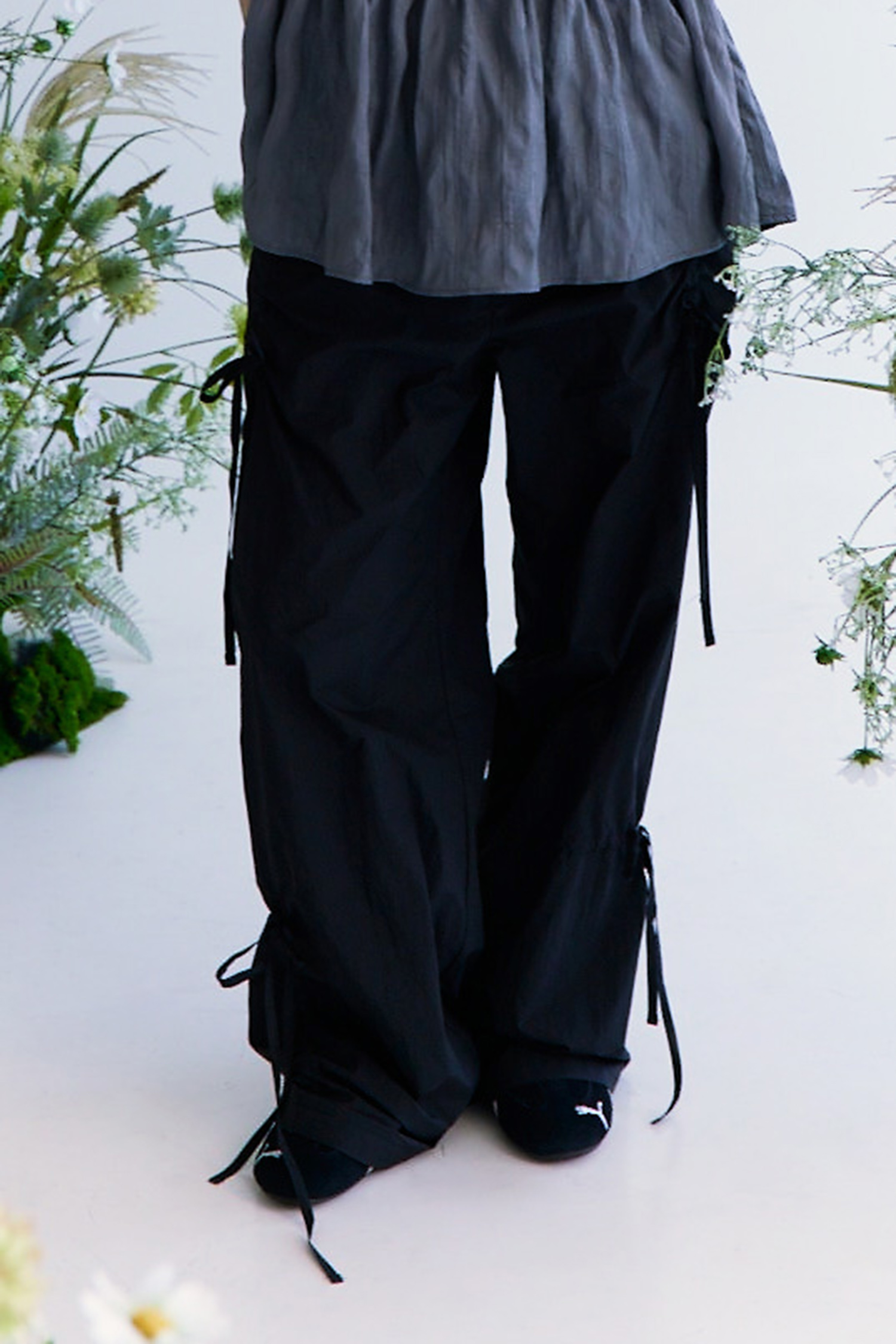 K:CODE 綁帶造型 尼龍長褲(女)