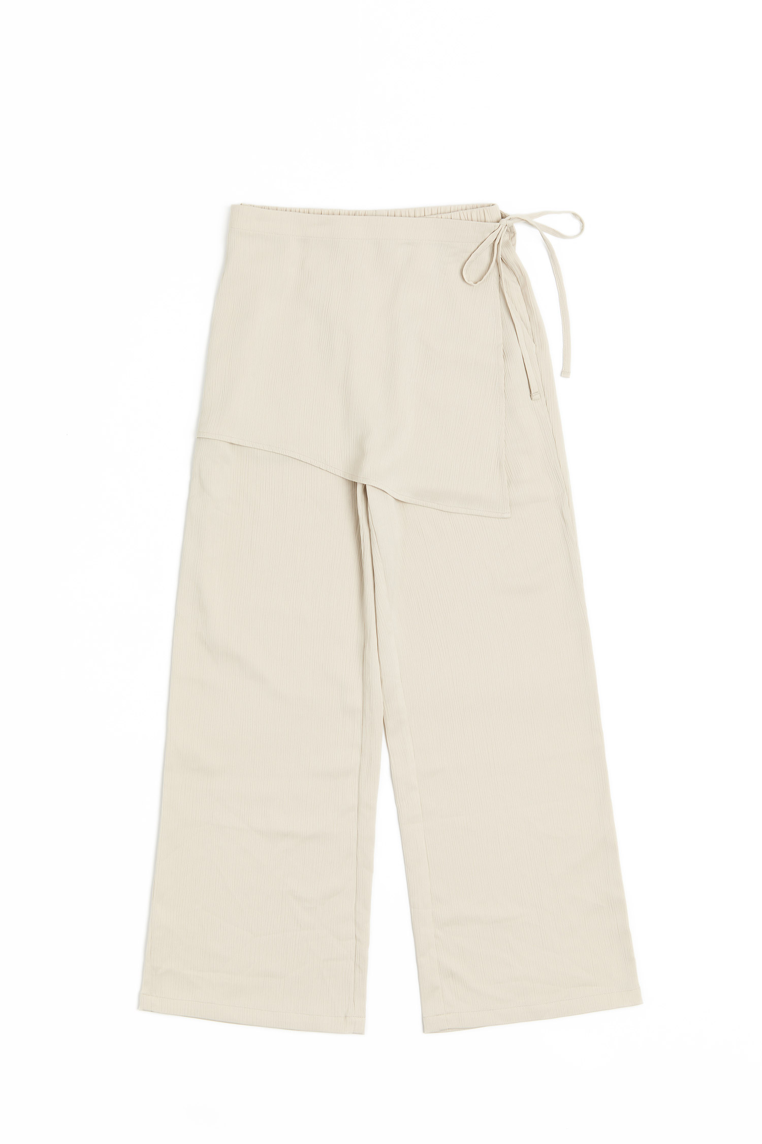 可拆式皺皺 顯瘦鬆緊裙褲(女)