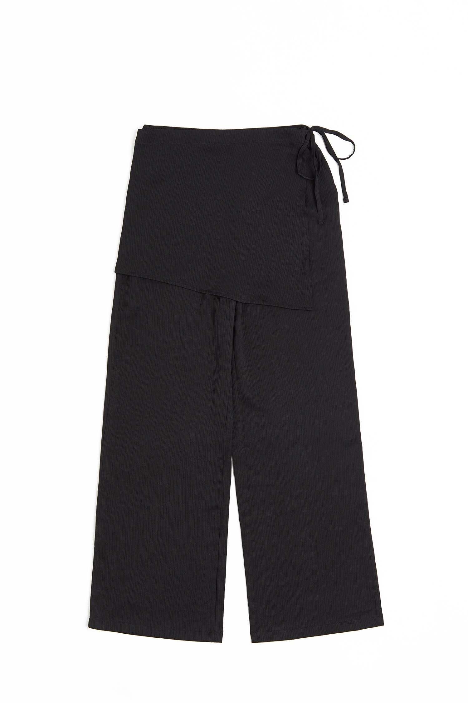 可拆式皺皺 顯瘦鬆緊裙褲(女)