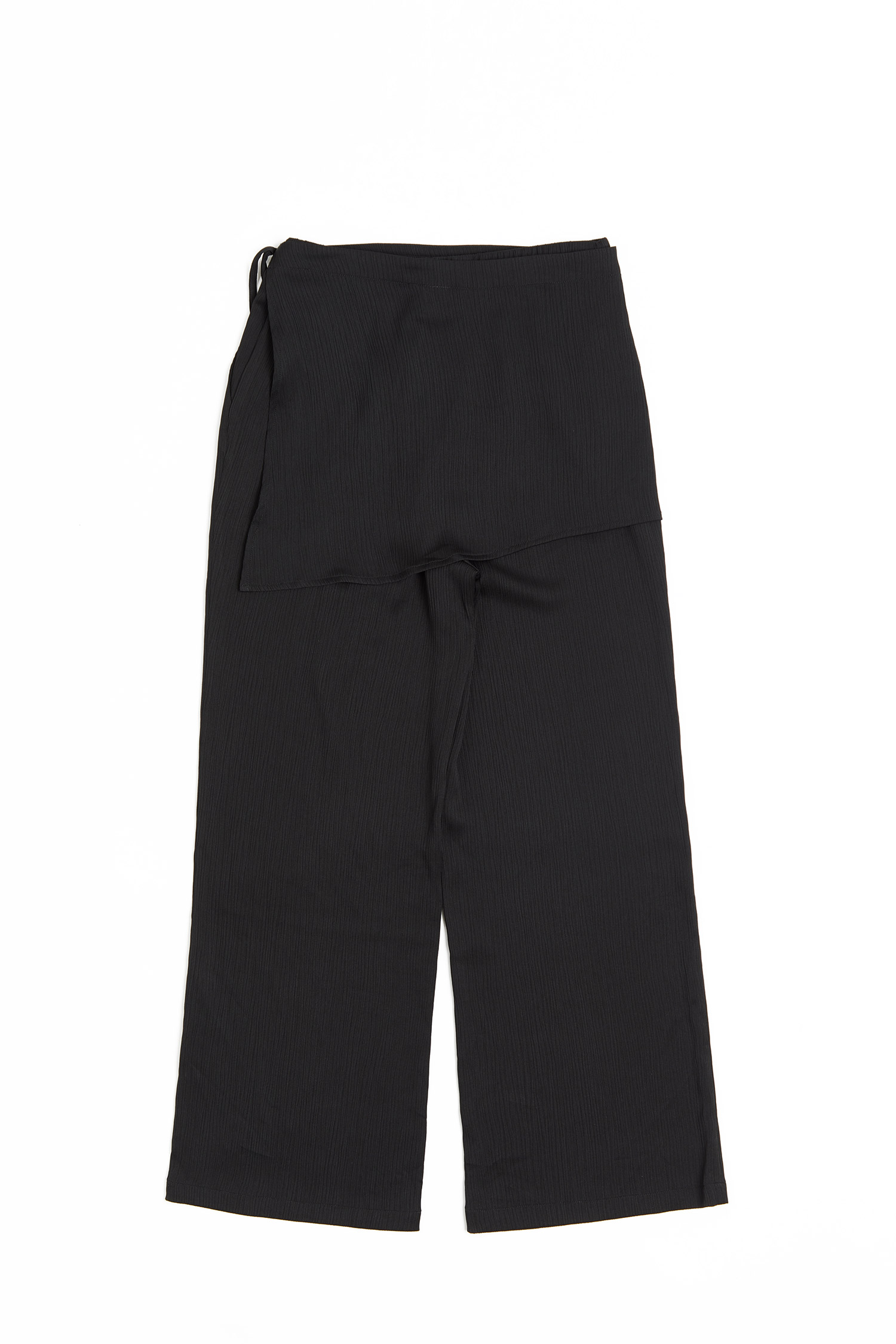 可拆式皺皺 顯瘦鬆緊裙褲(女)