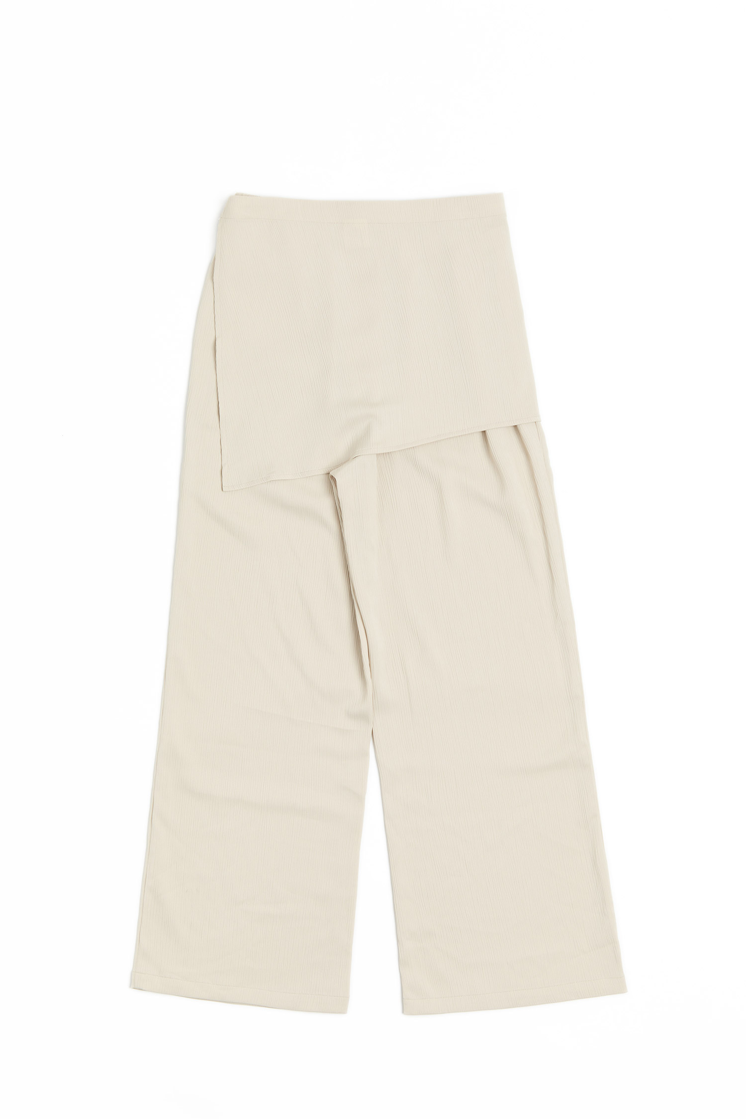 可拆式皺皺 顯瘦鬆緊裙褲(女)